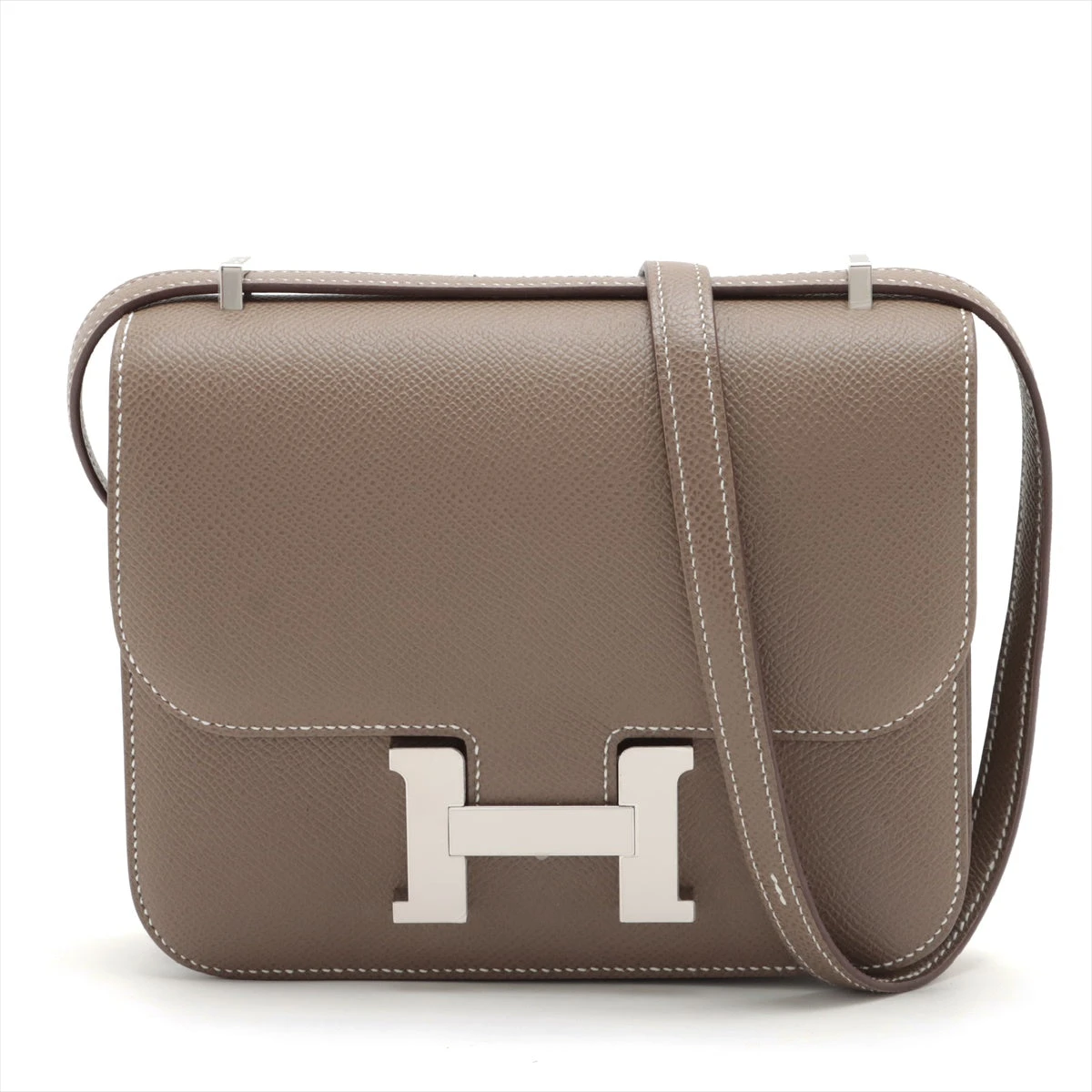 エルメス コンスタンス3 ミニ18 ミロワール ヴォーエプソン エトゥープ シルバー金具 B:2023年