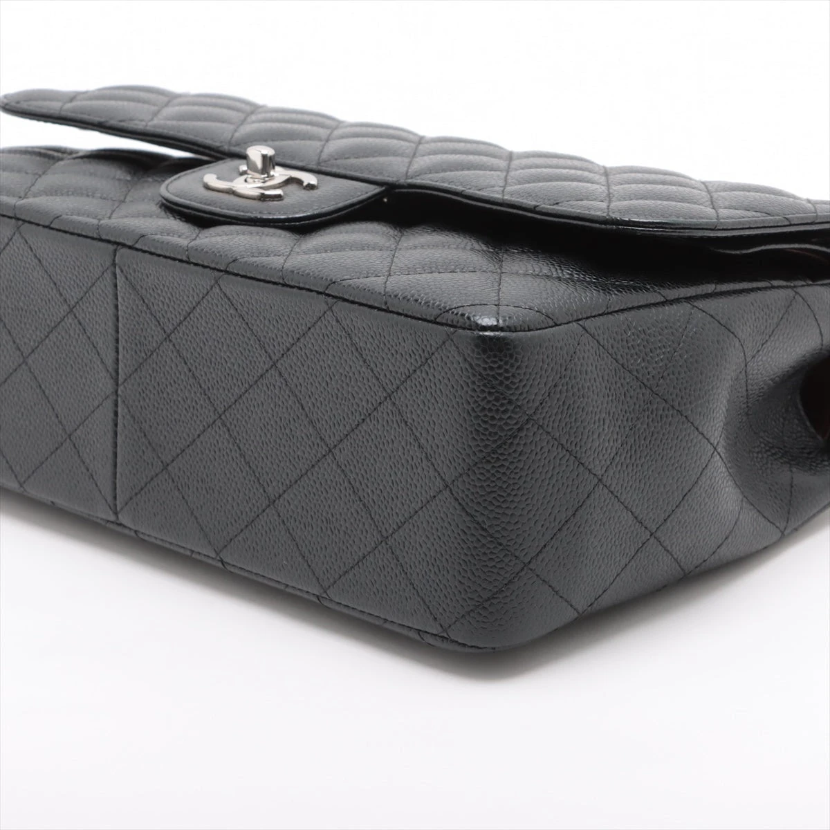 CHANEL ブラックマトラッセ キャビアスキン　デカマトラッセ シャネル デカマトラッセ キャビアスキン ダブルフラップ ダブル