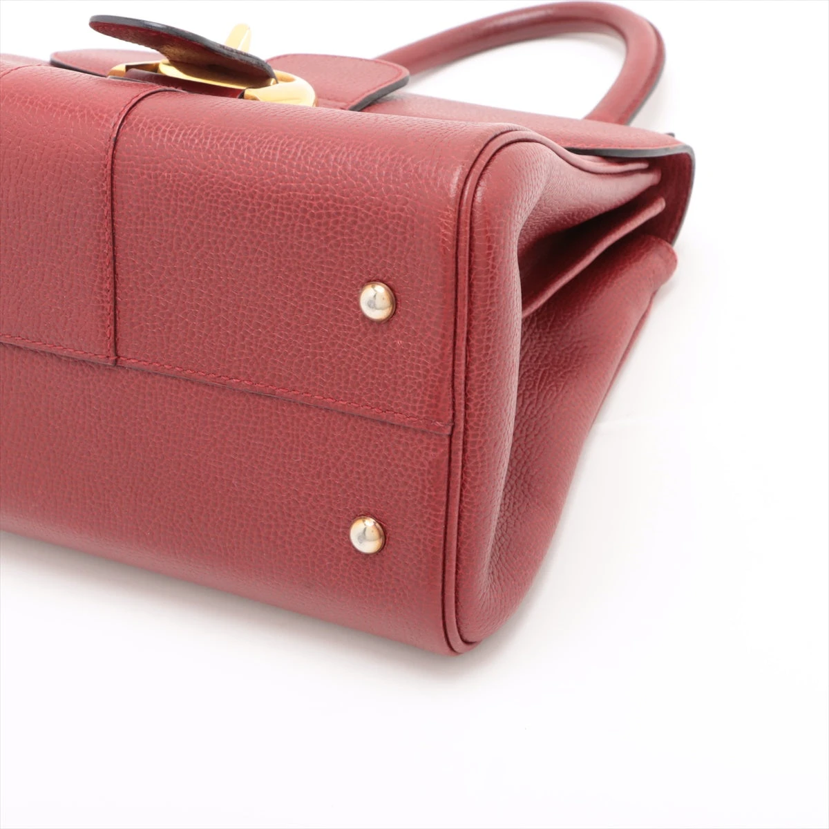 デルボー ブリヨン レザー ハンドバッグ レッド AP050984｜中古  