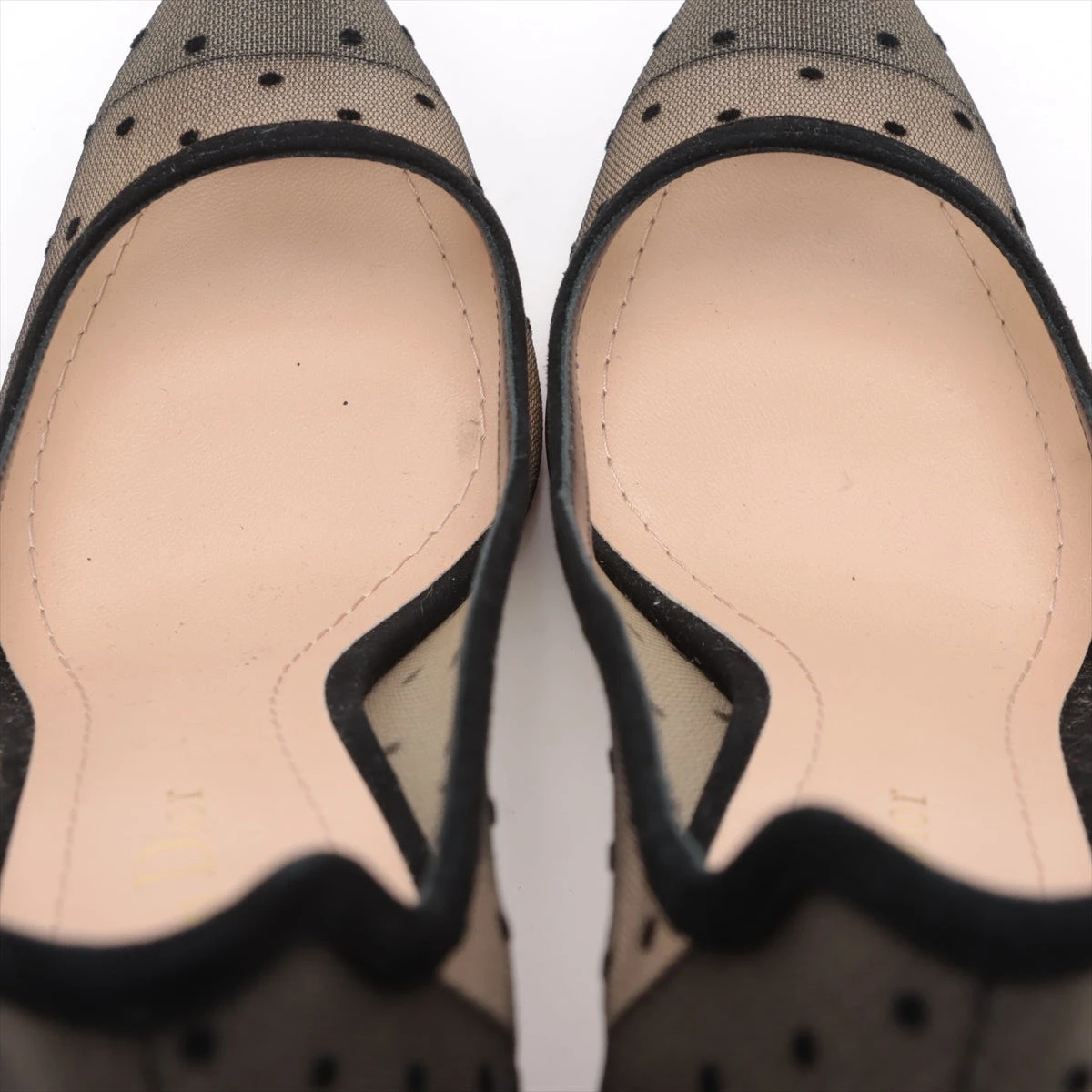 クリスチャンディオール メッシュ×レザー パンプス 37D レディース