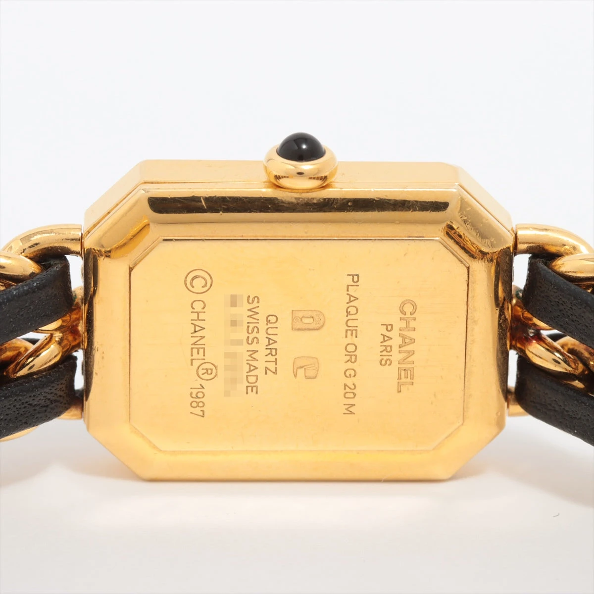 シャネル プルミエールM GP×革 QZ 黒文字盤 A2384408｜中古ブランド品