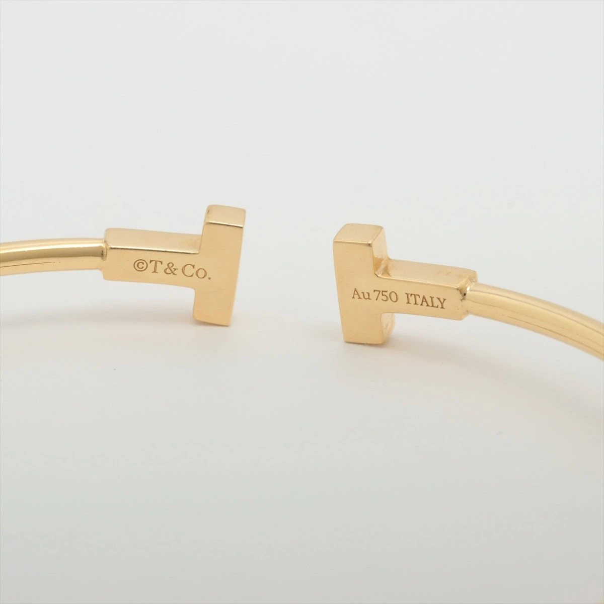 ティファニー Tワイヤー ナロー ブレスレット 750(YG) 5.1g 歪み 