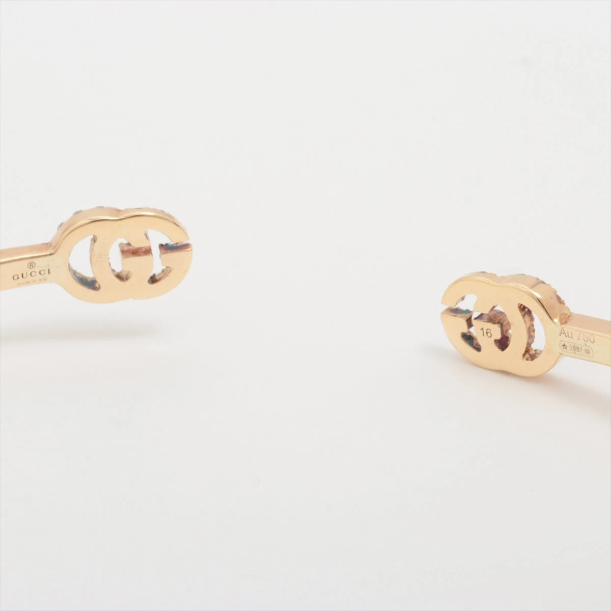 グッチ GGランニング ダイヤ ブレスレット 750(YG) 3.9g 16 歪み