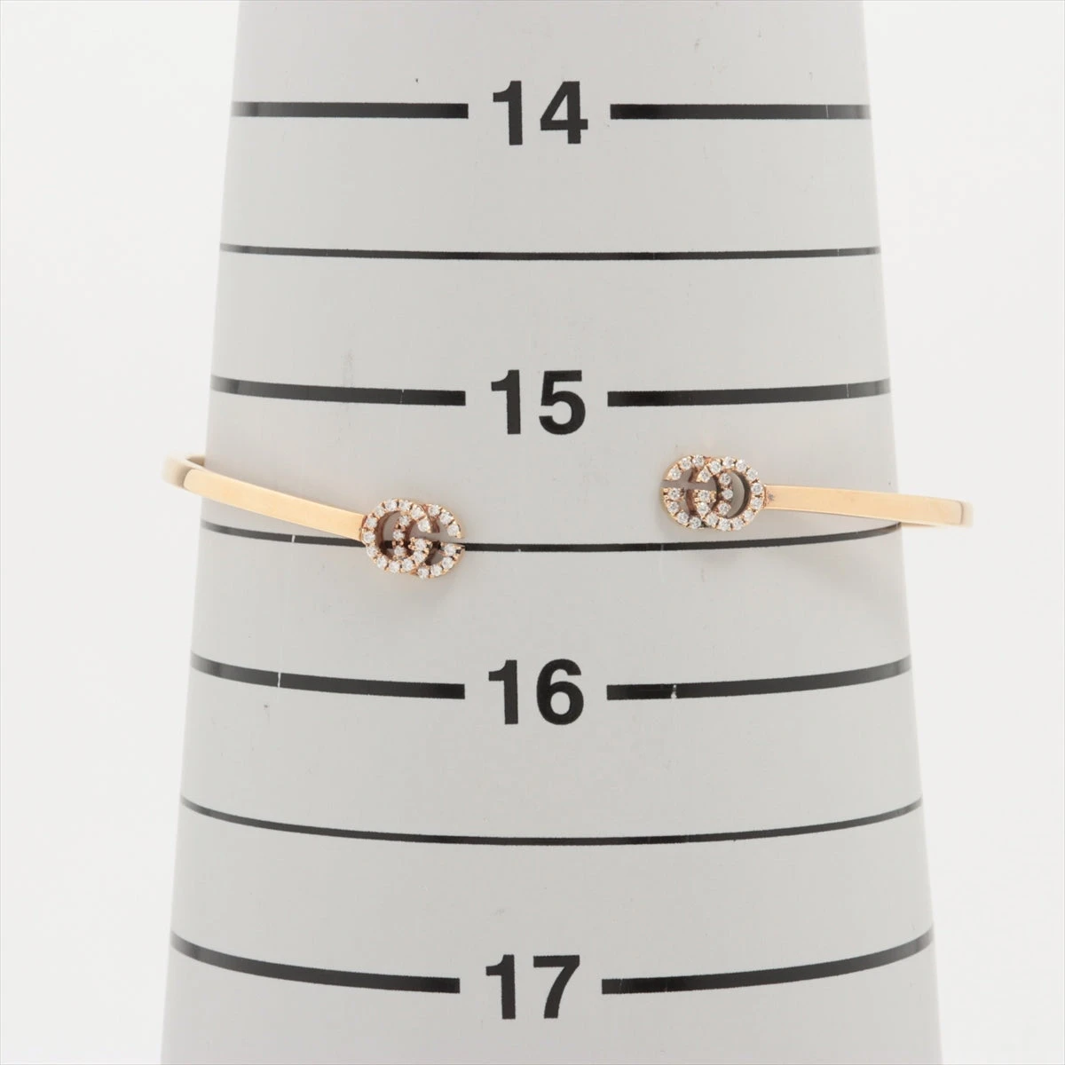 グッチ GGランニング ダイヤ ブレスレット 750(YG) 3.9g 16 歪み