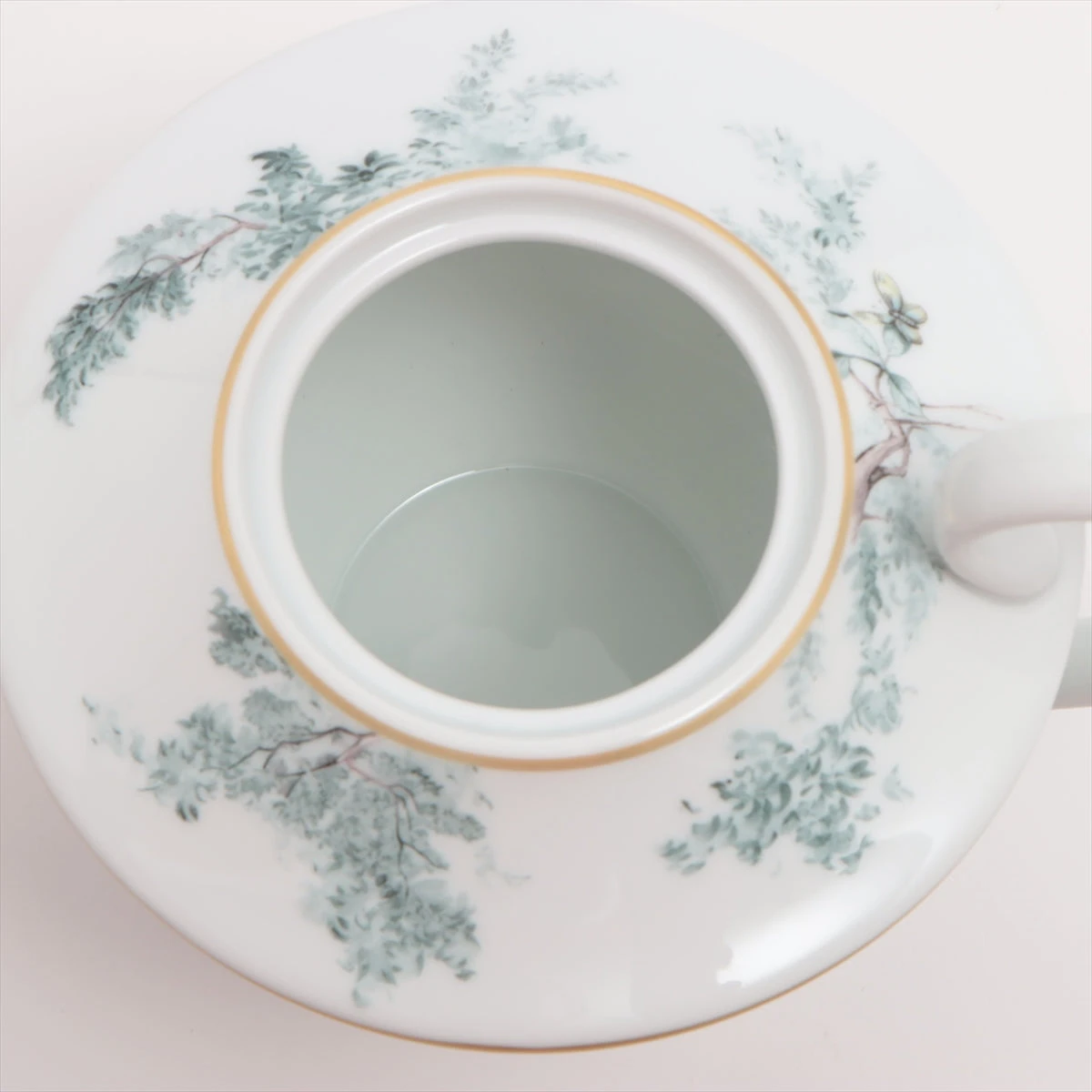 エルメス 赤道直下のスケッチ ティーポット 陶器 ホワイト×グリーン