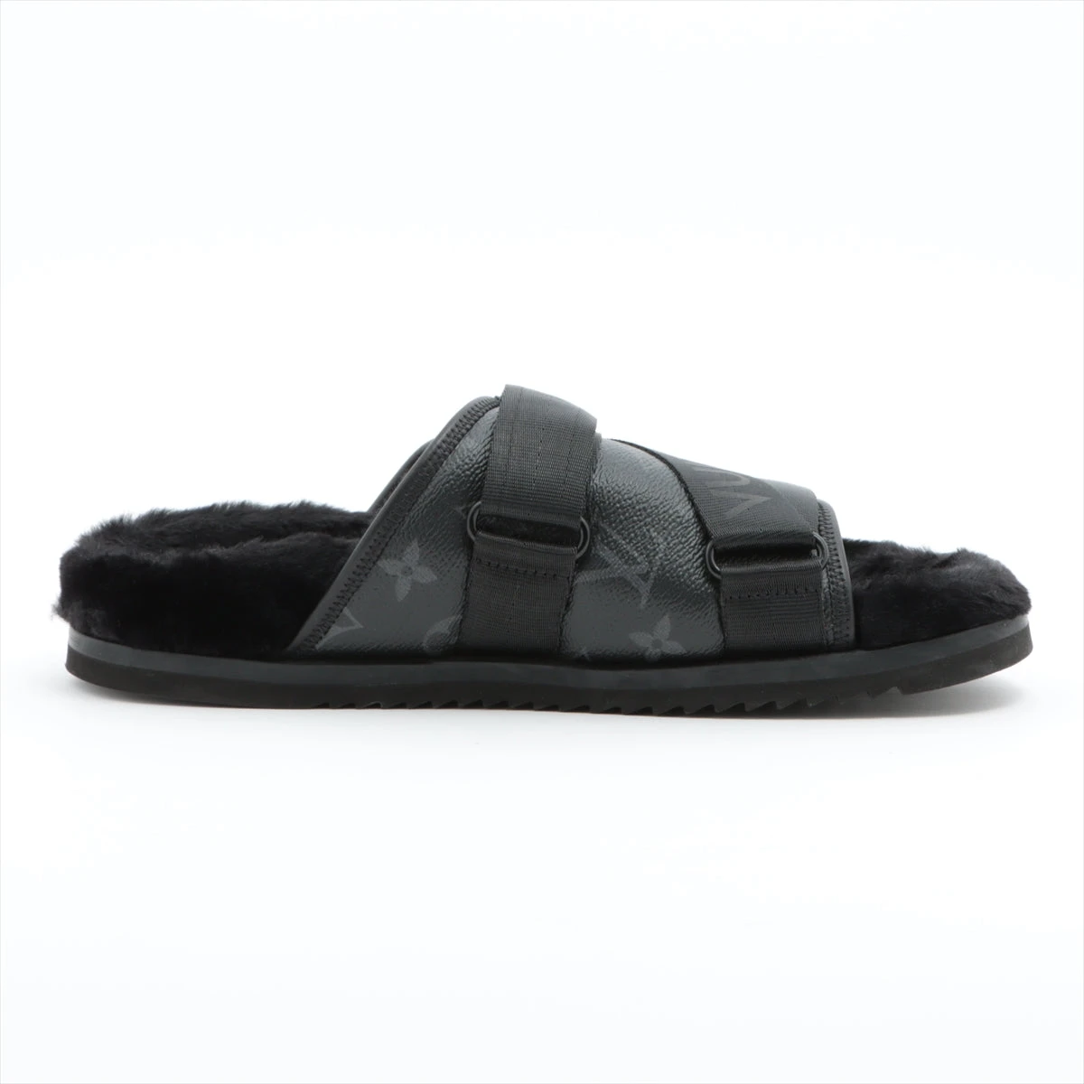 ヴィトン ホノルルライン レザー サンダル 7 メンズ ブラック