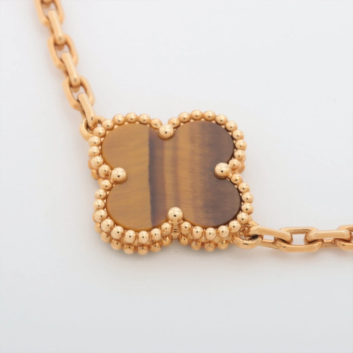 ヴァンクリーフアンドアーペル アルハンブラ 5p タイガーズアイ　ブレスレット ヴァンクリーフ&アーペル ヴィンテージアルハンブラ 5P タイガーアイ