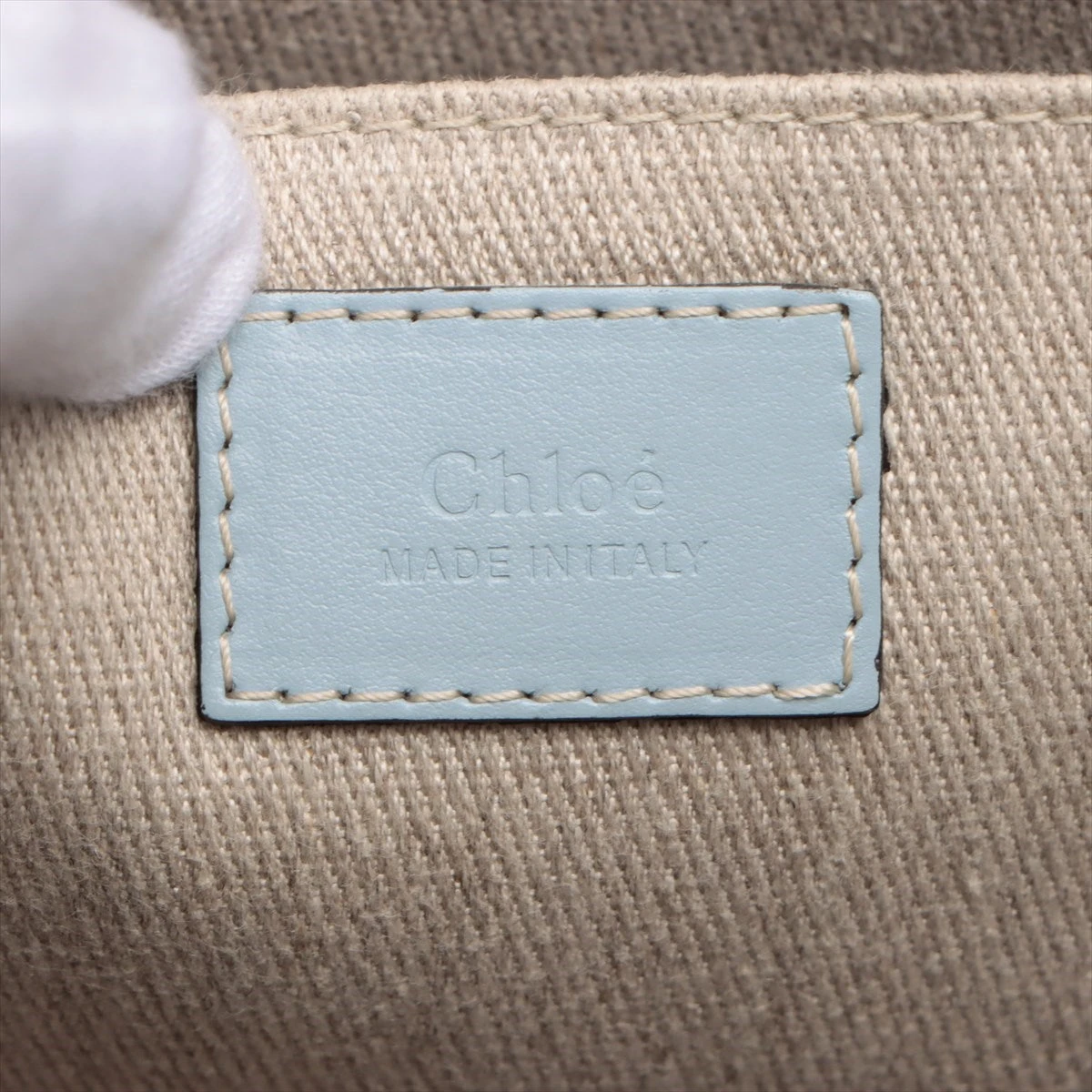 【関税・送料込】Chloe ウッディトート ミディアム ブルー 新作 クロエ ウッディ ミディアム キャンバス×レザー トートバッグ