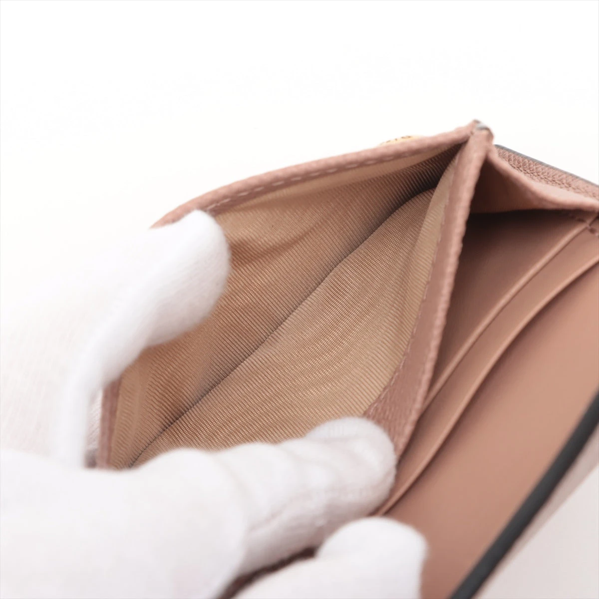 ディオール サドル レザー カードケース ピンクベージュ