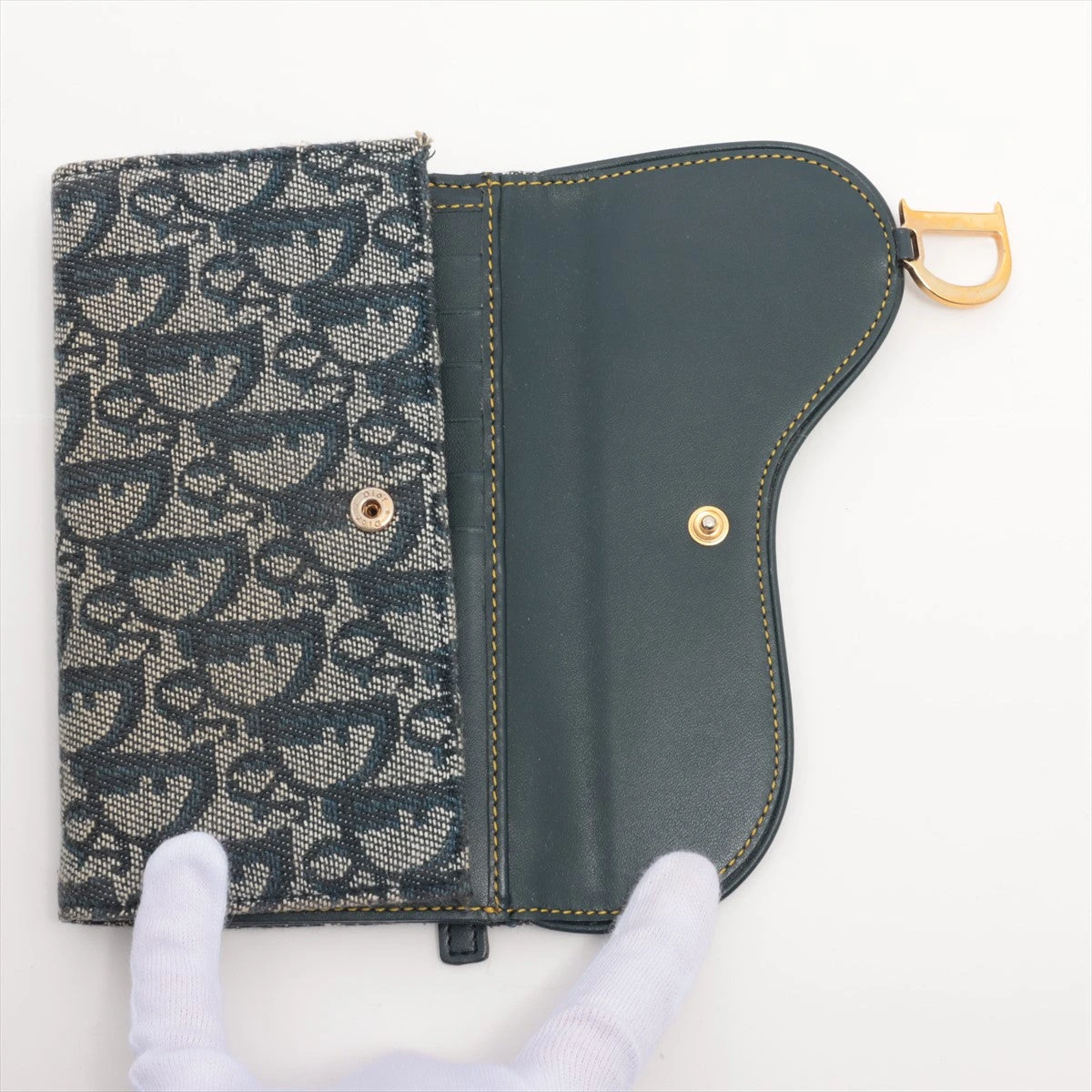 極美品 Christian Dior ディオール 折り財布 トロッター サドル