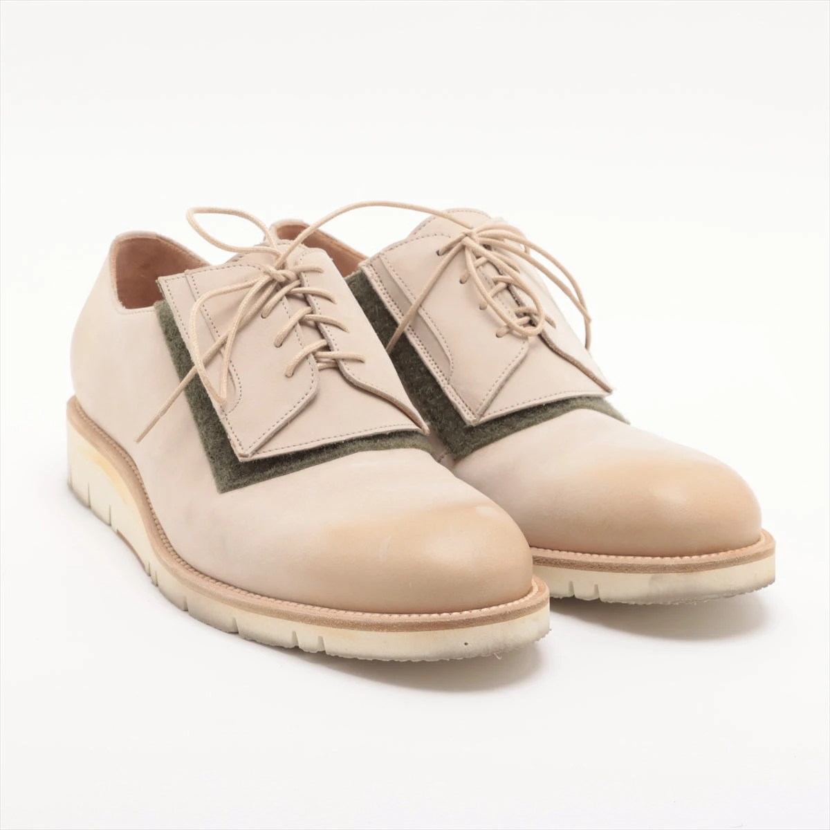 メゾンマルジェラ　ベージュ レザー フラットシューズ Maison Margiela(メゾン マルジェラ) フラットシューズ