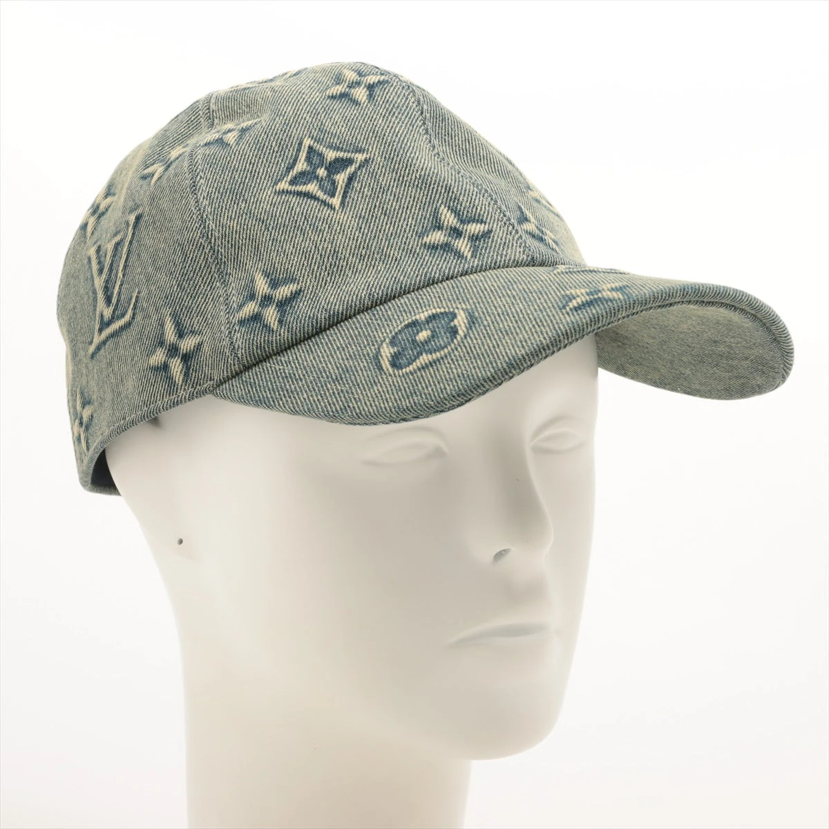 ヴィトン モノグラムデニム NX1212 キャップ コットン ブルー M7156L