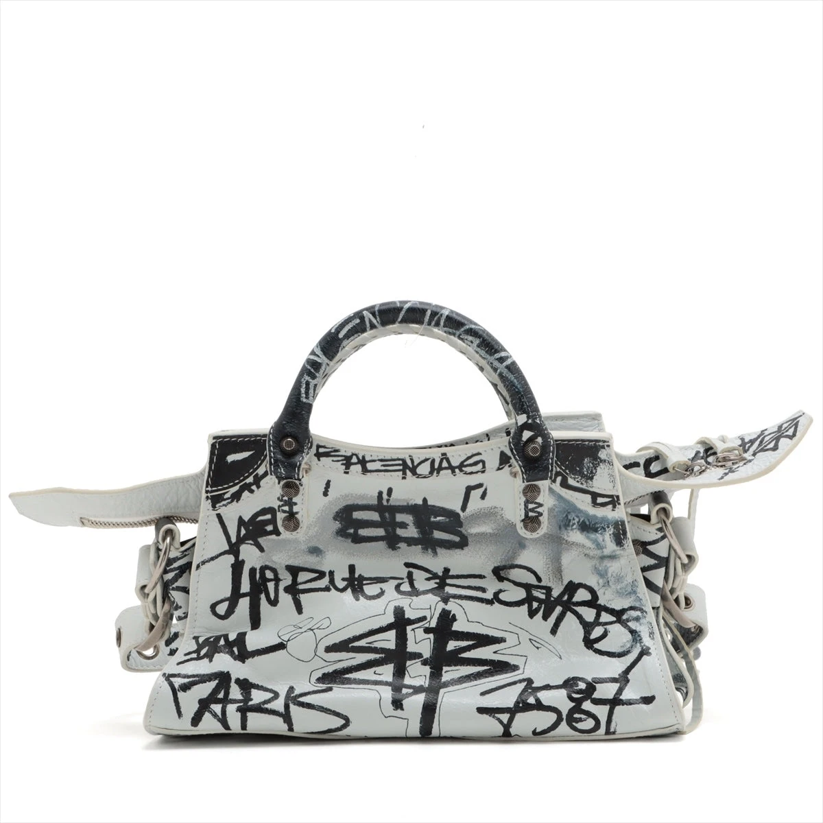 ★ゆちゃん★【バレンシアガ ネオ カゴール シティ XS グラフィティ】 バレンシアガ グラフィティ ネオ カゴール レザー 2WAYハンドバッグ