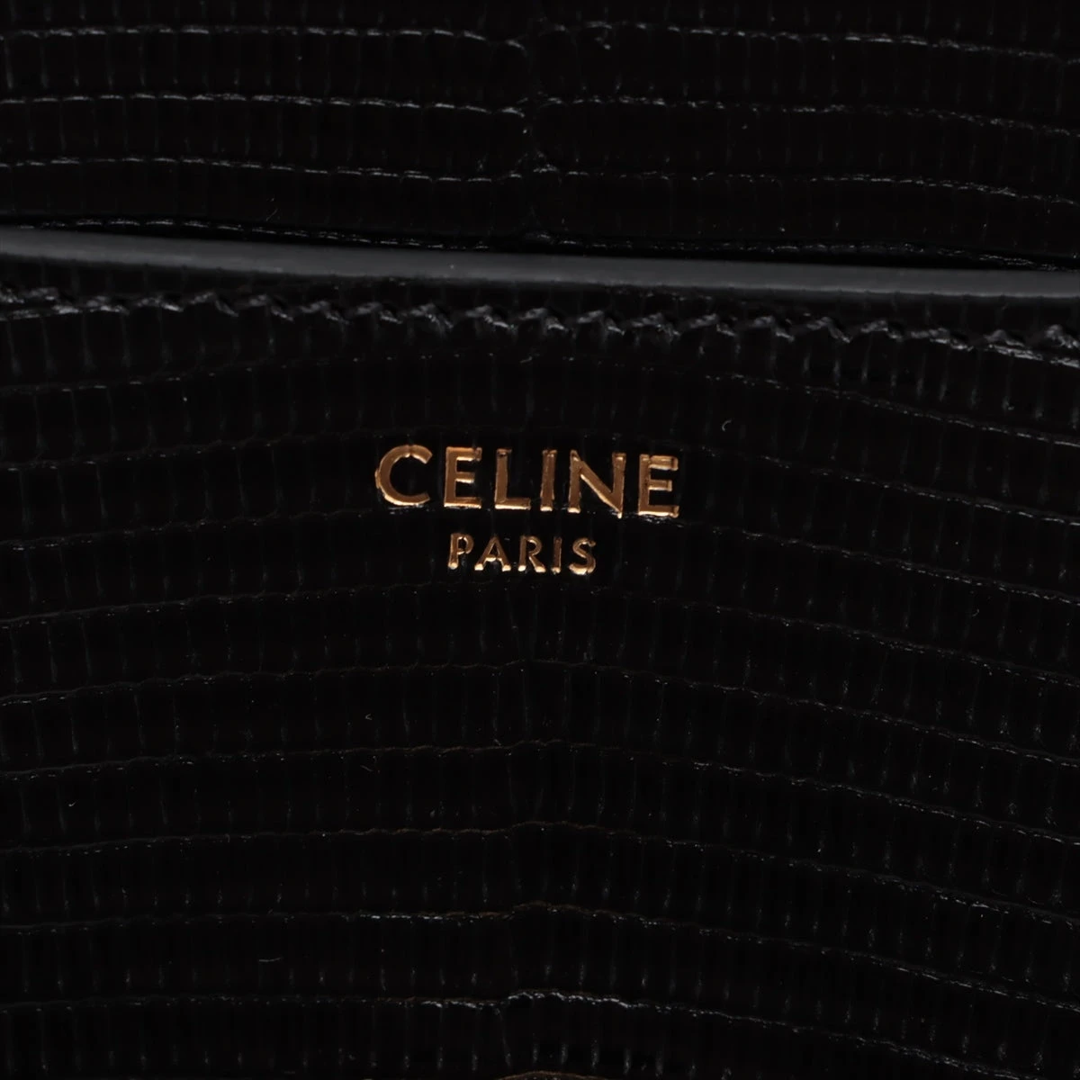 セリーヌ 16セーズ ミニ リザード 2WAYハンドバッグ ブラック A2405787 