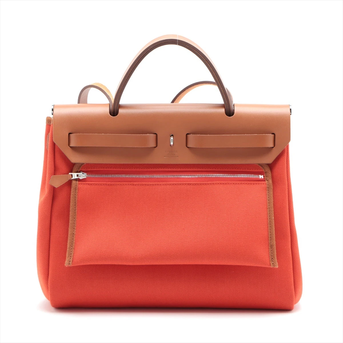 エルメス エールバッグジップPM トワルアッシュベルリンヌ オレンジ  