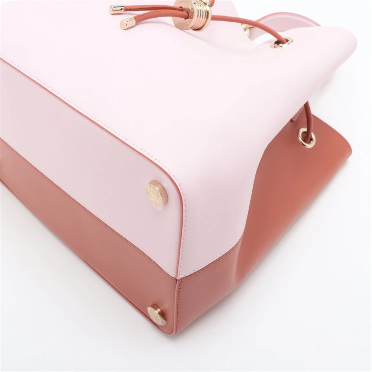 ブルガリ ビーゼロワン レザー ショルダーバッグ ブラウン×ピンク