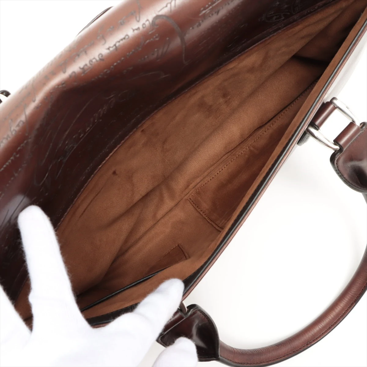 Berluti ビジネスバッグ エミーオ カリグラフィ オールレザー ブラウン Berluti ベルルッティ カリグラフィ アンジュール ガリバー