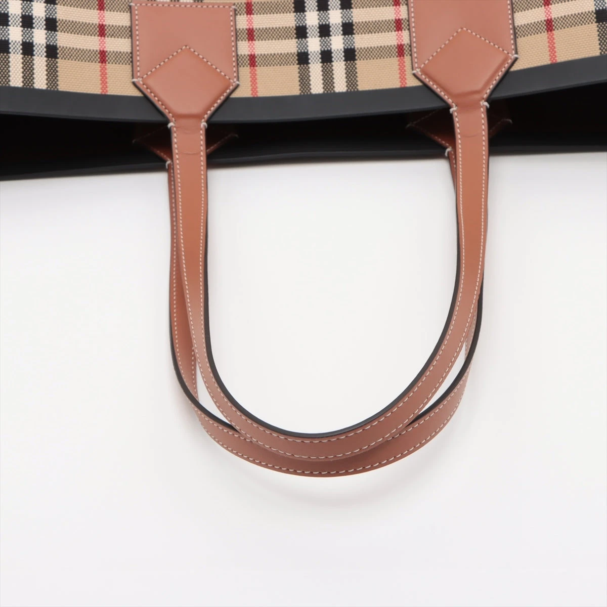 バーバリー レザー ノバチェック セミショルダーバッグ ベージュ×ブラウン BURBERRY バーバリー ノバチェック ショルダーバッグ キャンバス