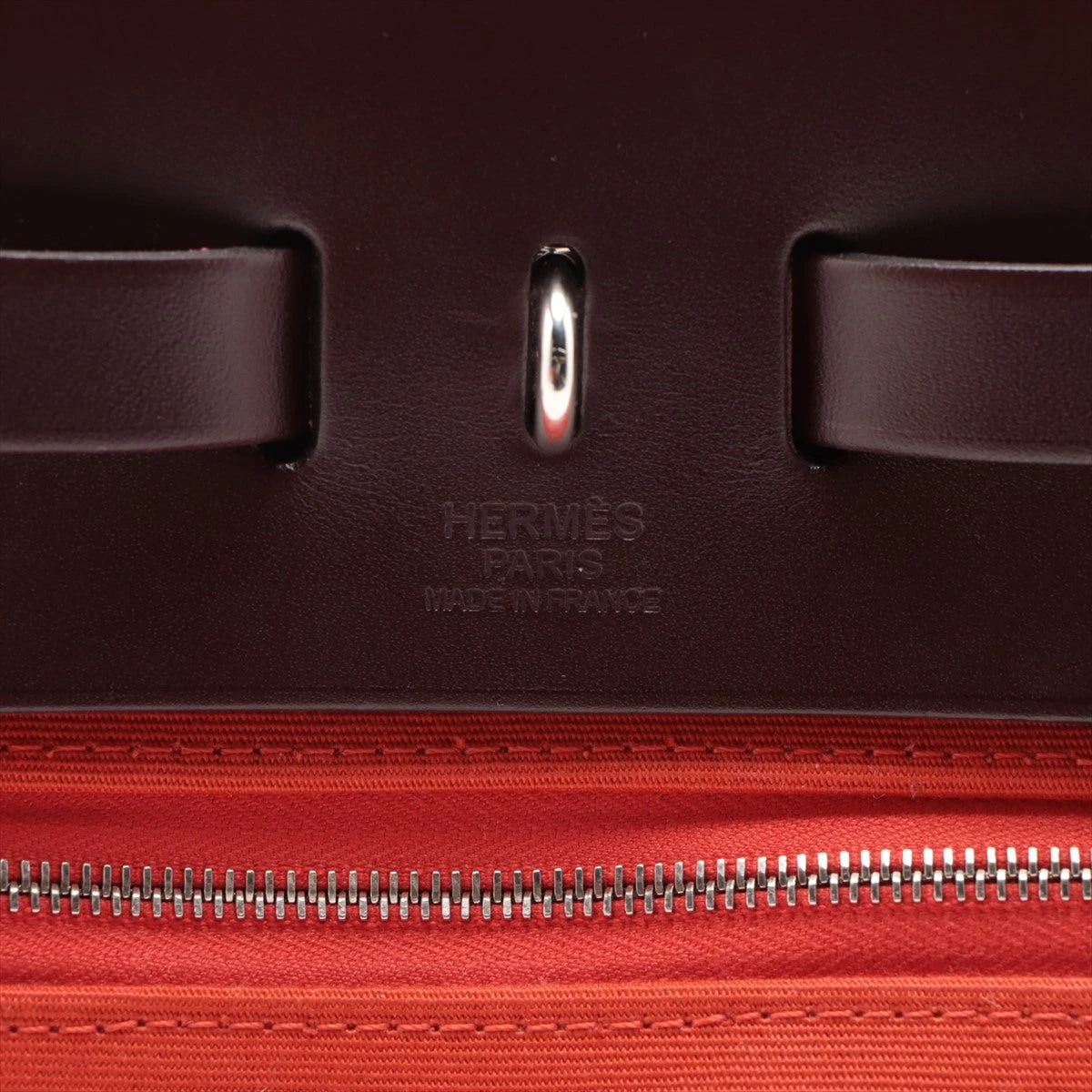 エルメス エールバッグジップPM トワルオフィシエ×カーフレザー