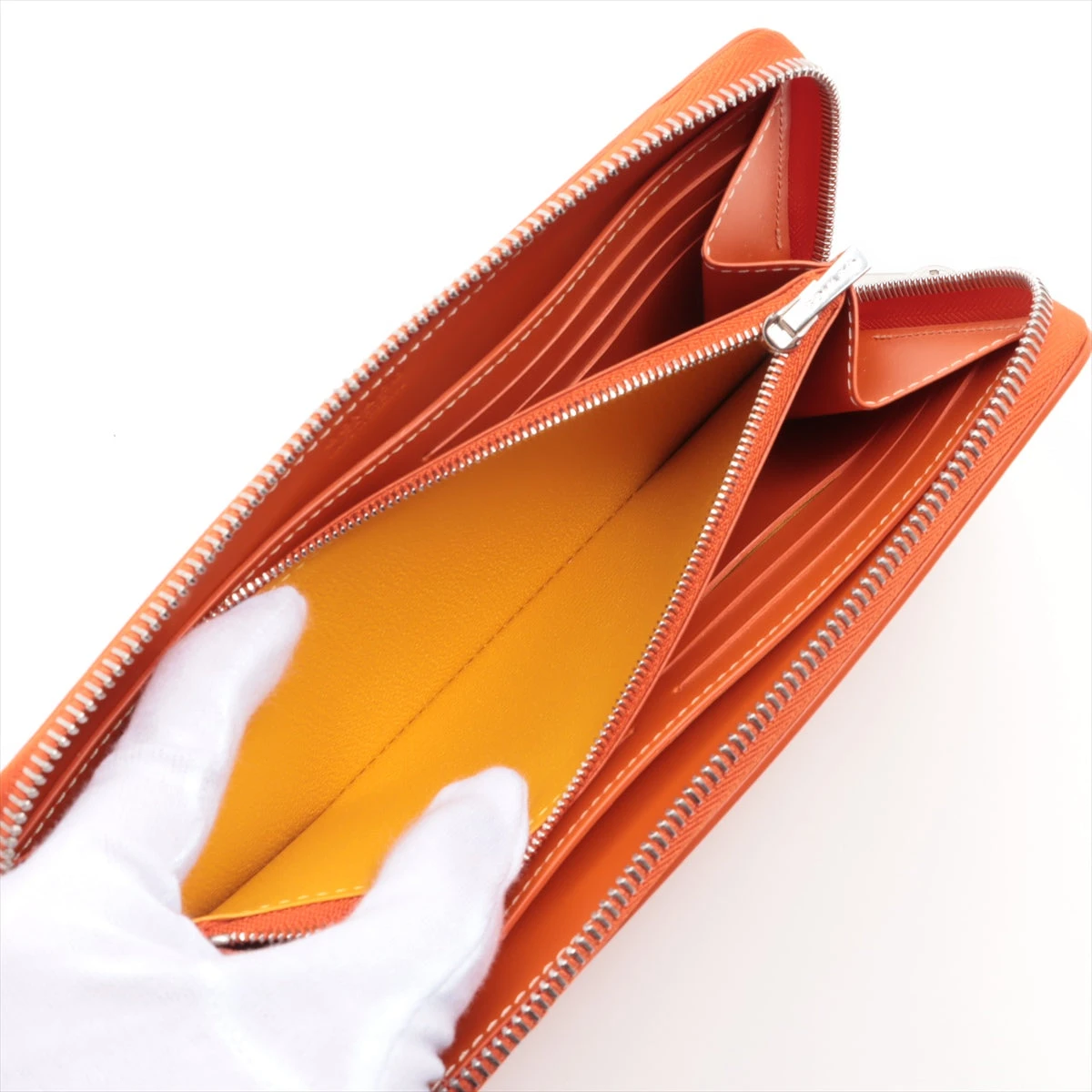 GOYARD ゴヤール マティニョン 二つ折り財布 PVCレザー オレンジ