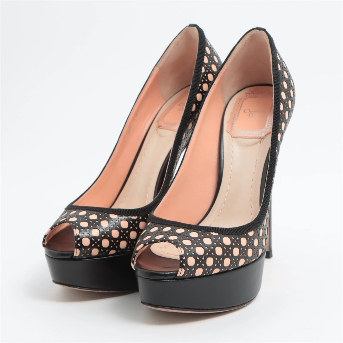 Christian Dior ブラック オープントゥ ハイヒール