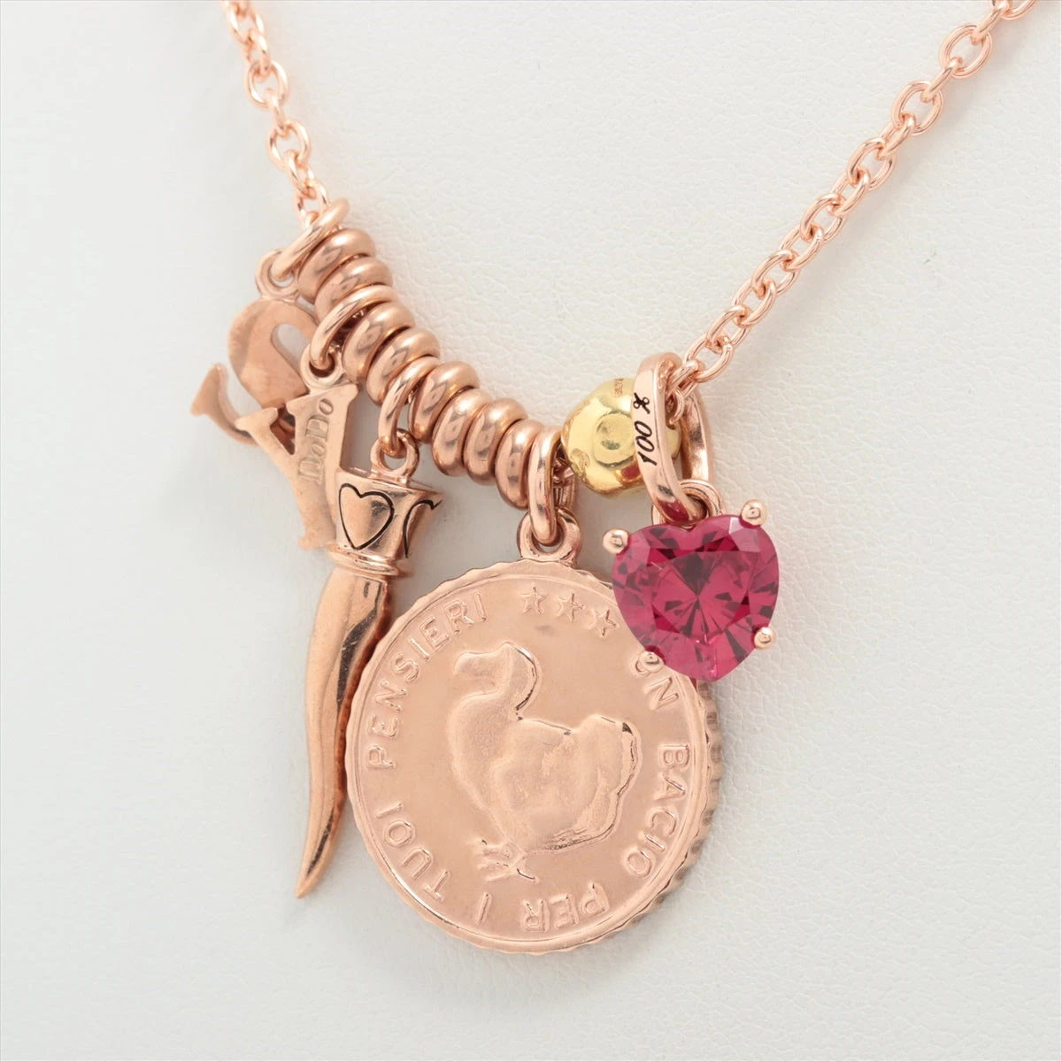 ポメラート ルビー ネックレス 750(YG)×375(PG) 18.5g A2360495｜中古