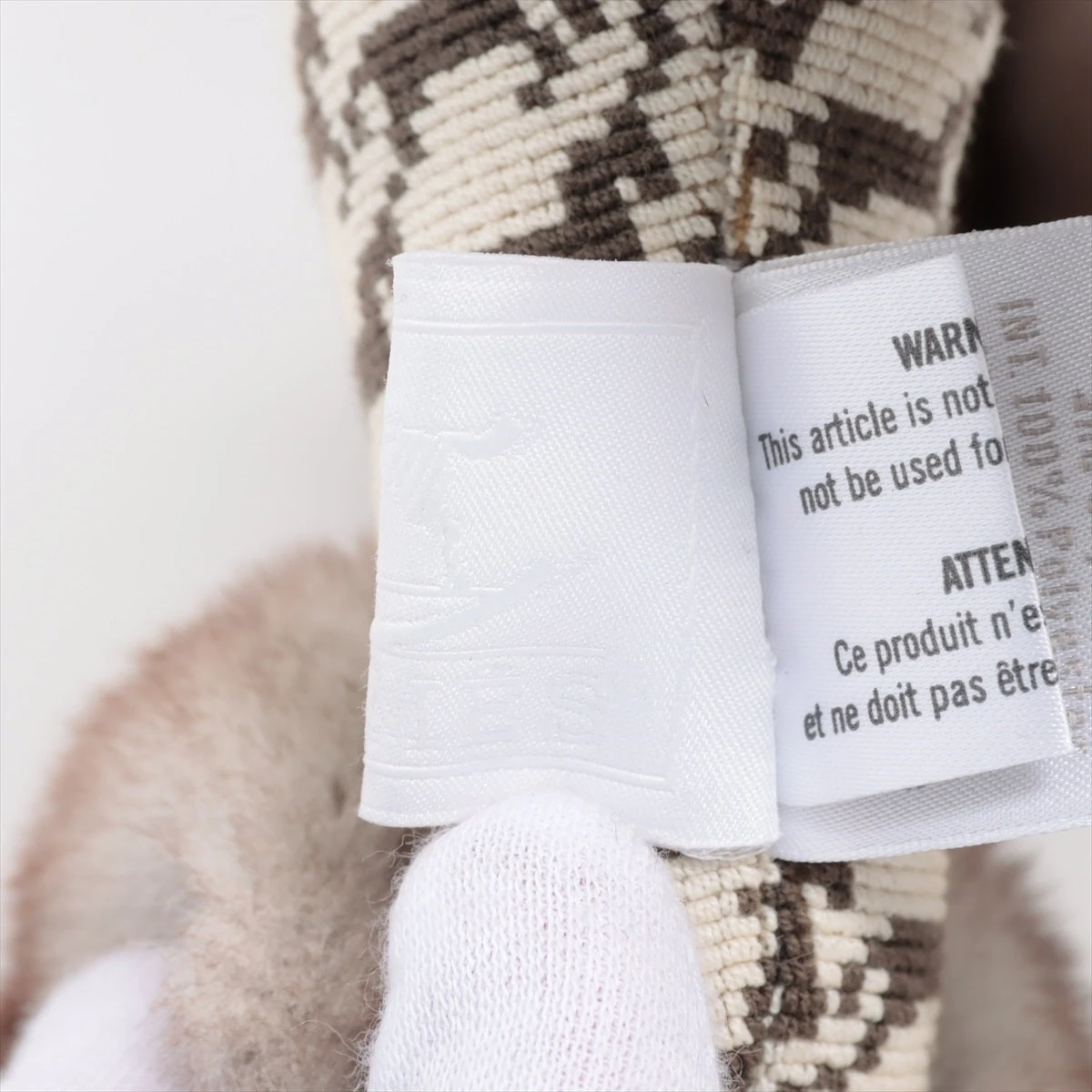 エルメス ぬいぐるみ コットン グレー×ホワイト エルミー シュヴァル