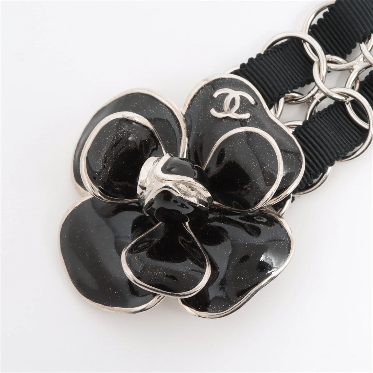 CHANEL カメリア　チェーンベルト　ブラック CHANEL カメリア チェーンベルト ブラック