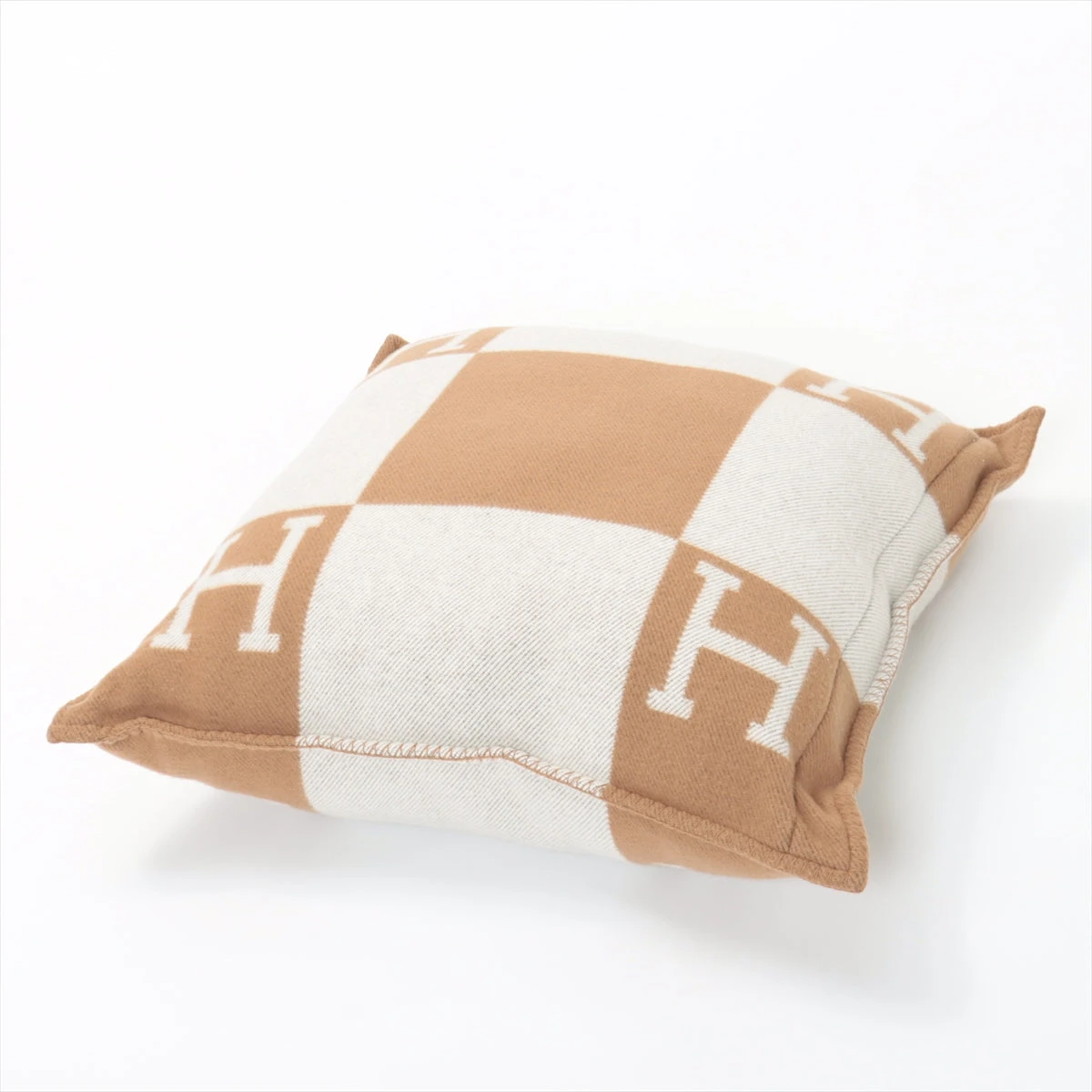 P*O様 ⭐︎HERMES エルメス クッション ブラウン ベージュ ウール カ P*O様 ⭐︎HERMES エルメス クッション ブラウン ベージュ