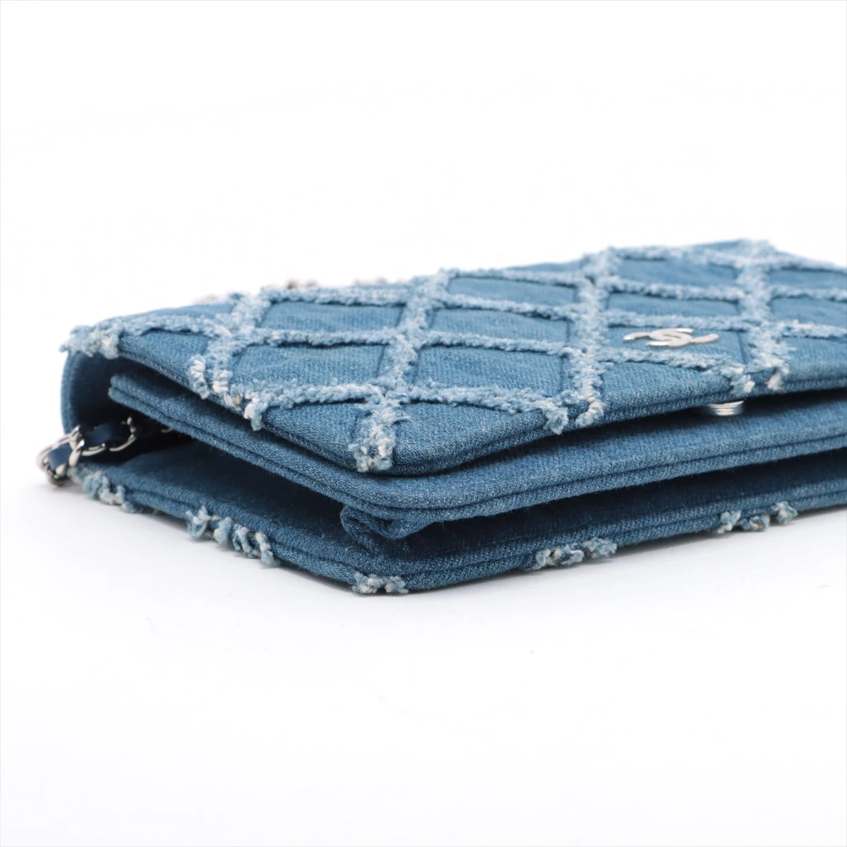 【希少】CHANEL(シャネル)ヴィンテージワイドデニム/ココマーク刺繍/ブルー シャネル ココマーク コットン デニムパンツ 36 レディース