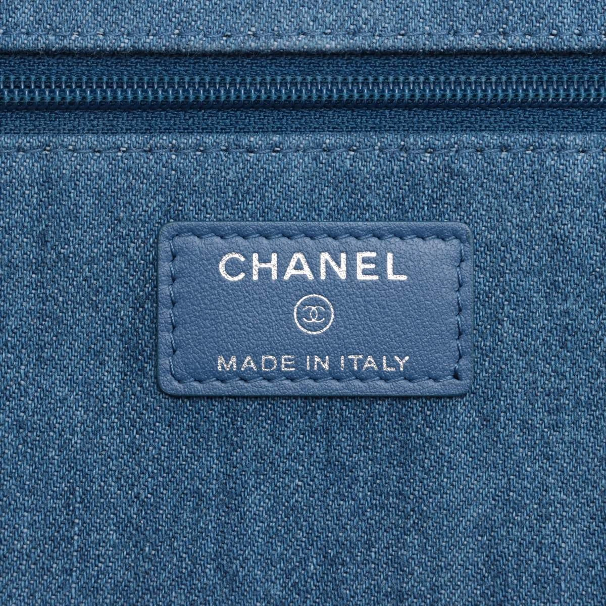 【希少】CHANEL(シャネル)ヴィンテージワイドデニム/ココマーク刺繍/ブルー シャネル ココマーク 24年 コットン デニムパンツ 36 レディース