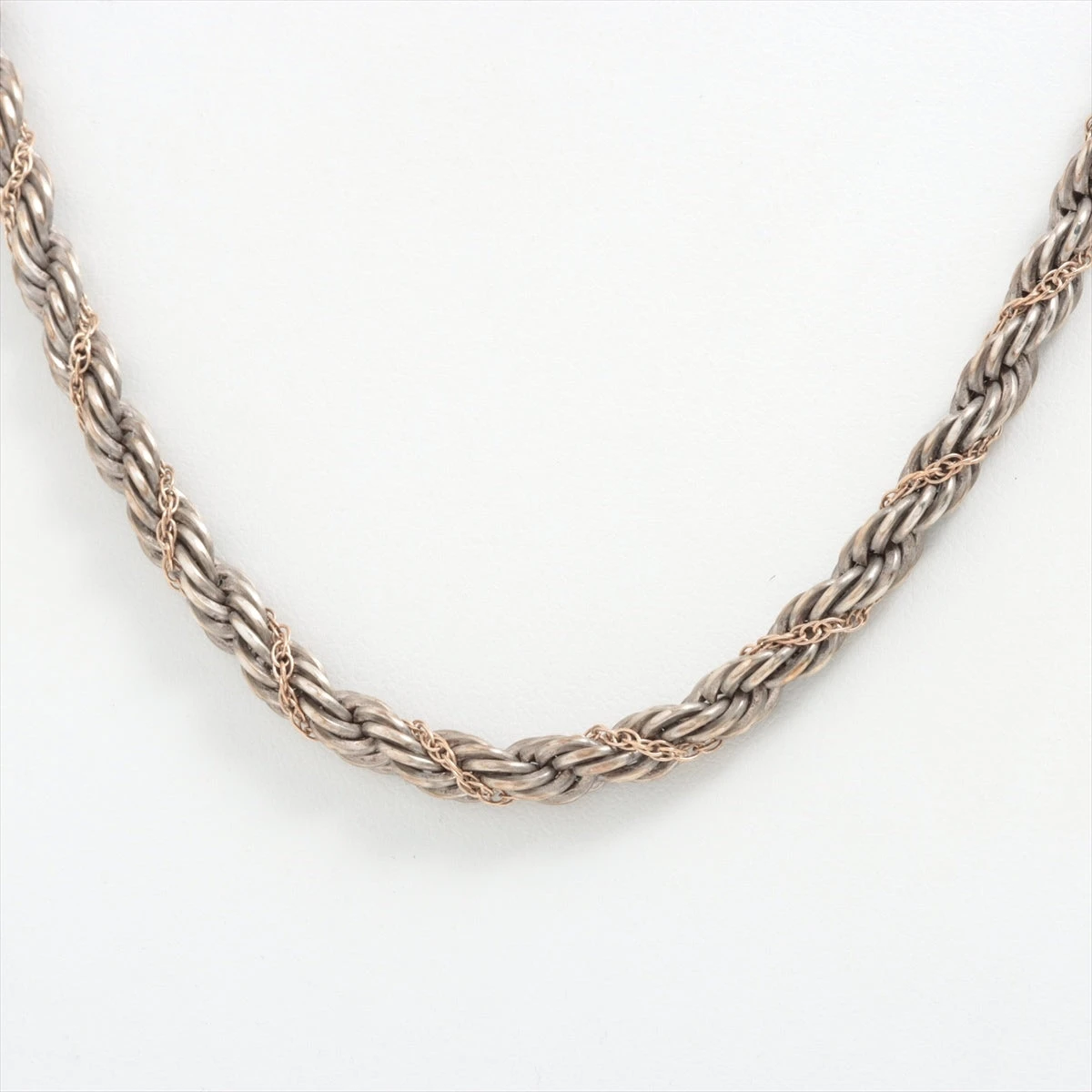 Tiffany & Co. ツイストチェーンネックレスSV925×14K　60㌢ ティファニー ツイストチェーン ネックレス 925×14K 50.1g