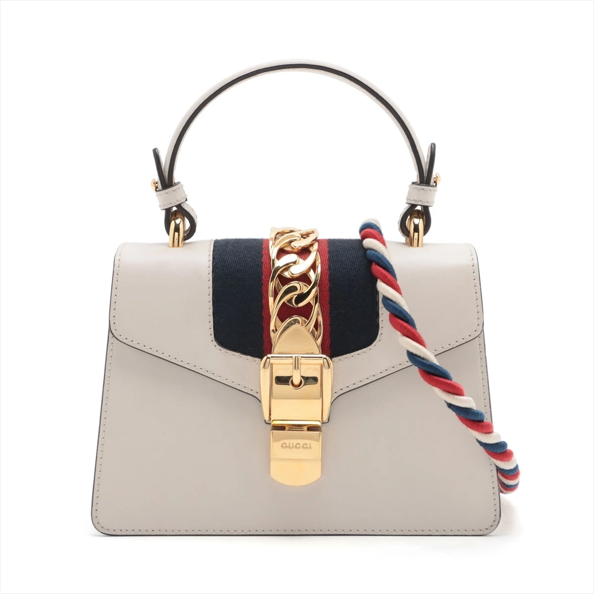 グッチ レザー シルビー 2way バッグ 470270 グッチ シルヴィ レザー 2WAYハンドバッグ ホワイト 470270