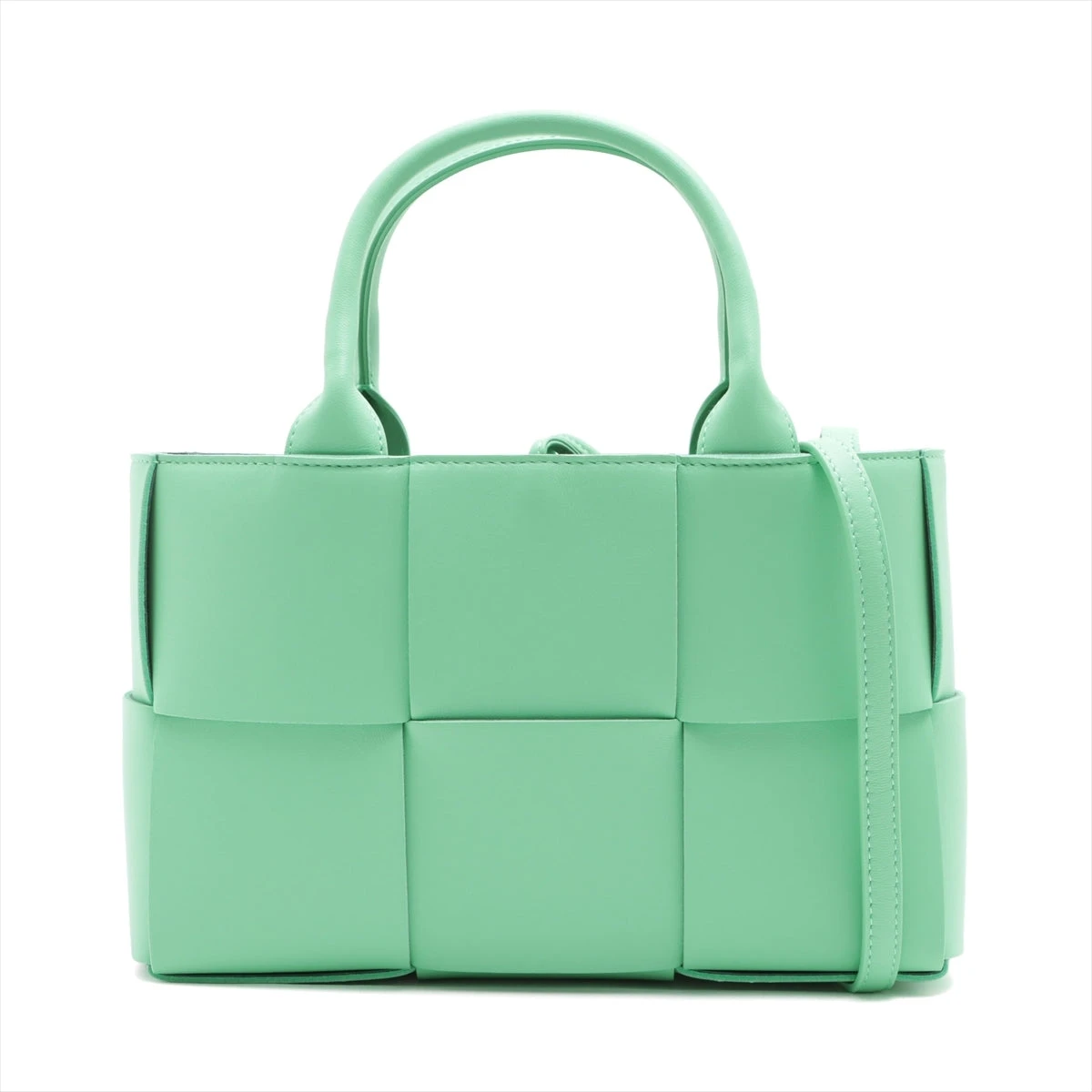 ボッテガヴェネタ　マキシ　イントレチャート　2way ハンドバッグ　グリーン ボッテガヴェネタ マキシイントレチャート ミニ アルコ レザー 2WAY