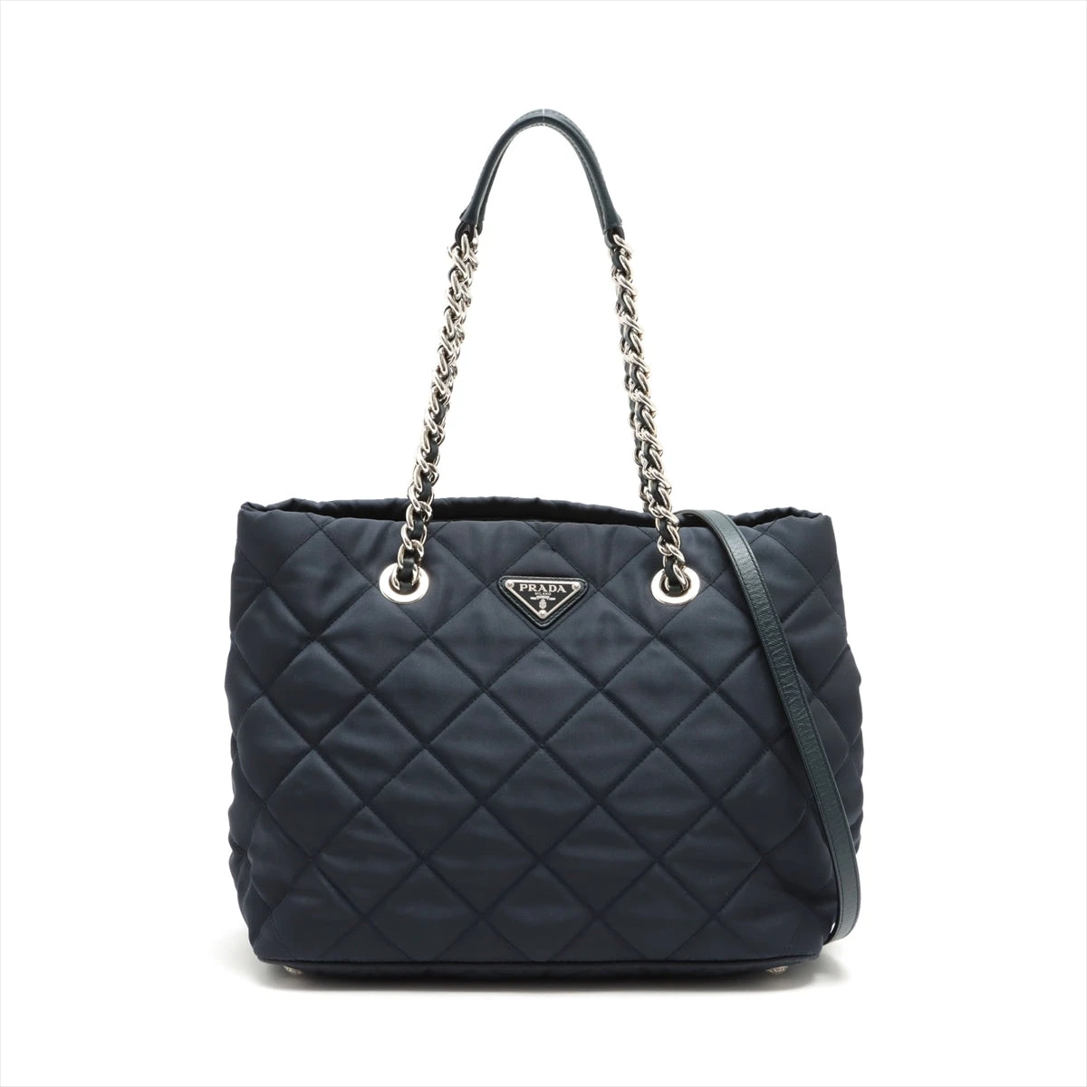 PRADA ネイビー トートバッグ 保存袋付き　レザー プラダトートバッグ 紺 ユニセックス ハンドバッグ 1BG111 PRADA