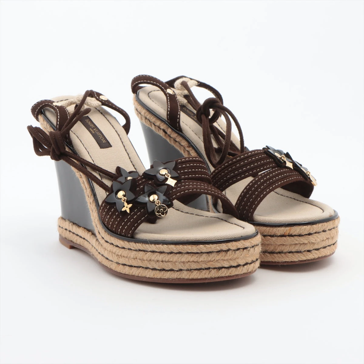 m*H様 正規品 ルイヴィトン ウェッジソール サンダル スエードレザー