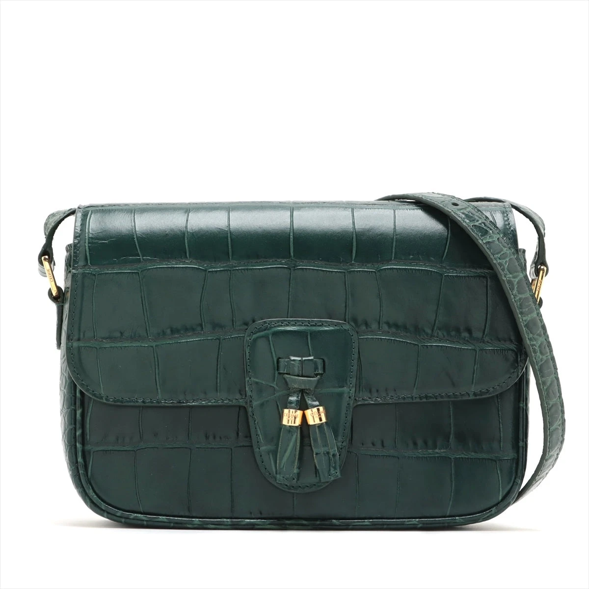 CELINE セリーヌ/トロッタースモール/レザーショルダーバッグ/グリーン  