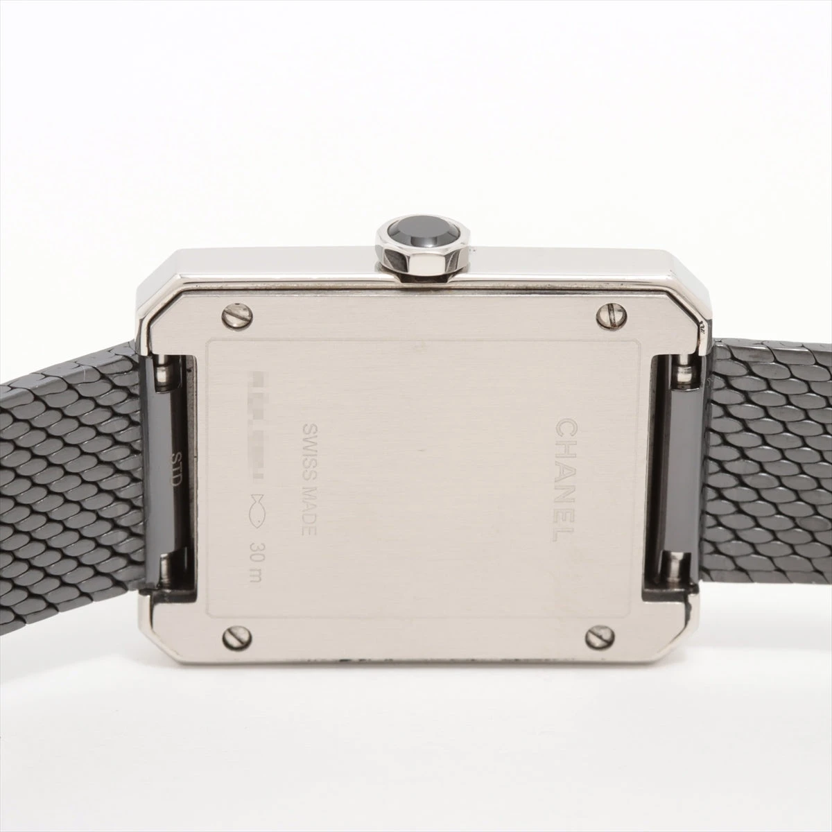 CHANEL シャネル 腕時計 ボーイフレンド ツイード  ブラック文字盤 QZ H5317 クオーツ ステンレススチール    シルバー ブラック 黒 レディース【中古品】 シャネル ボーイフレンド ツイード H5317 SS QZ 黒文字盤 A2444831