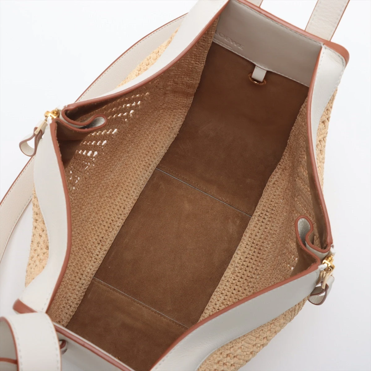 ショルダーバッグ ベージュホワイト レザー　LOEWE　ハンモック　スモール 名東】【LOEWE】ロエベ ハンモックバッグ スモール 2WAY