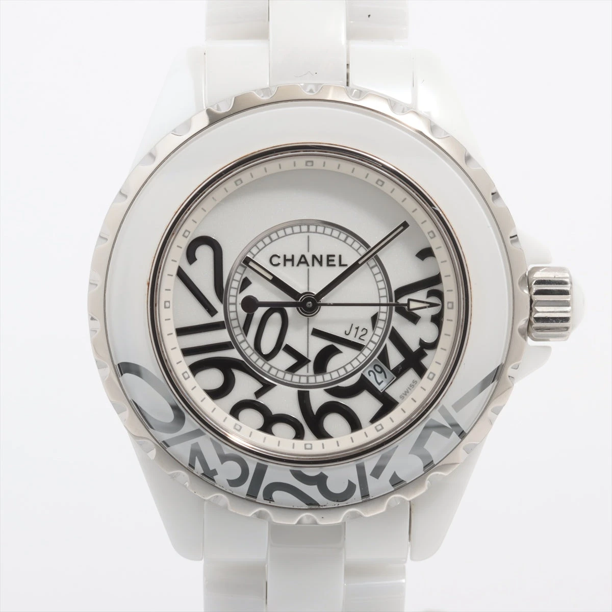 CHANEL スクエア型 時計 ホワイト文字盤 シャネル J12 H5239 SS×CE QZ 白文字盤 A2453444｜中古ブランド品