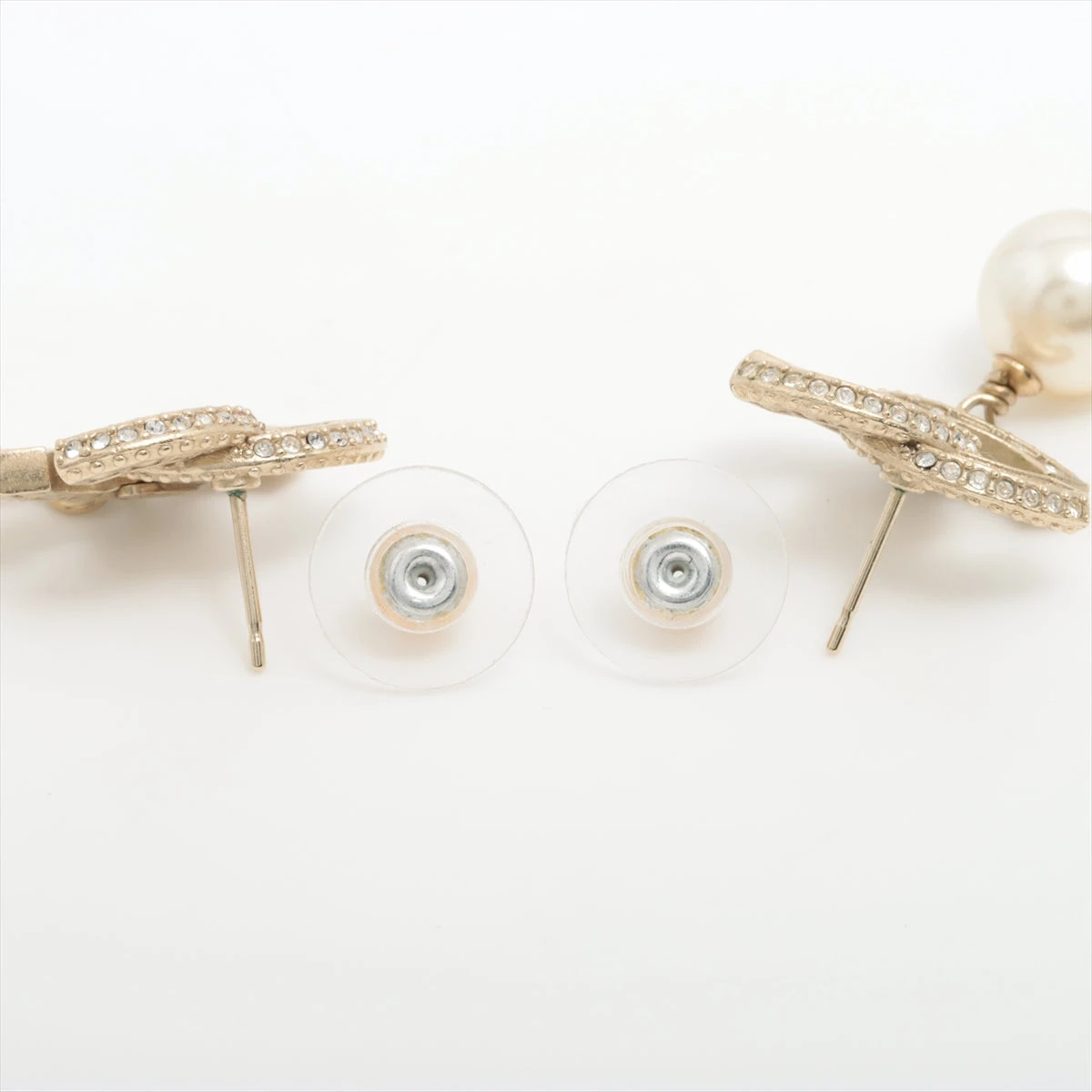 シャネル ココマーク A20V ピアス(両耳用) GP×ラインストーン×フェイク