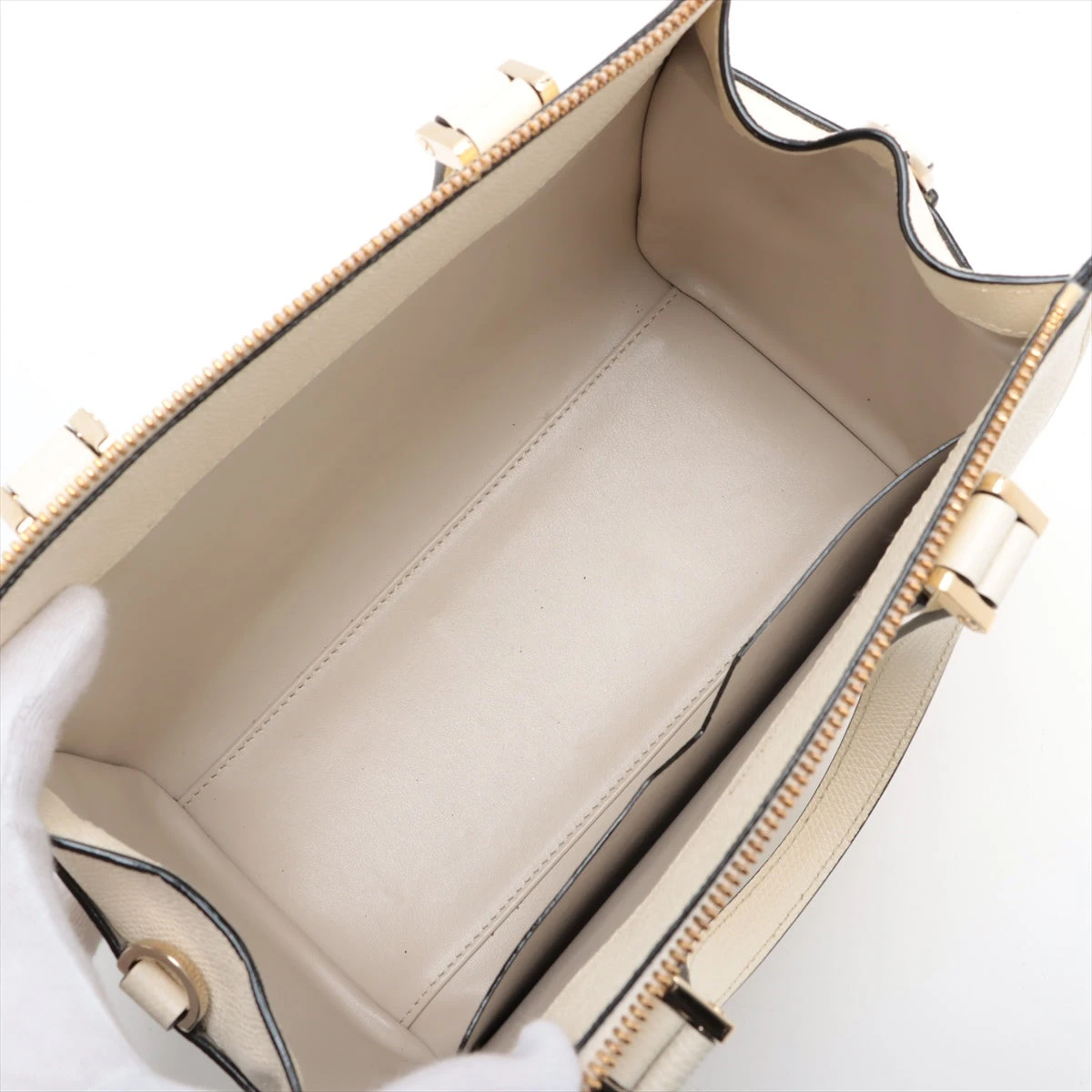 ヴァレクストラ バビラ ミニ レザー 2WAYハンドバッグ アイボリー