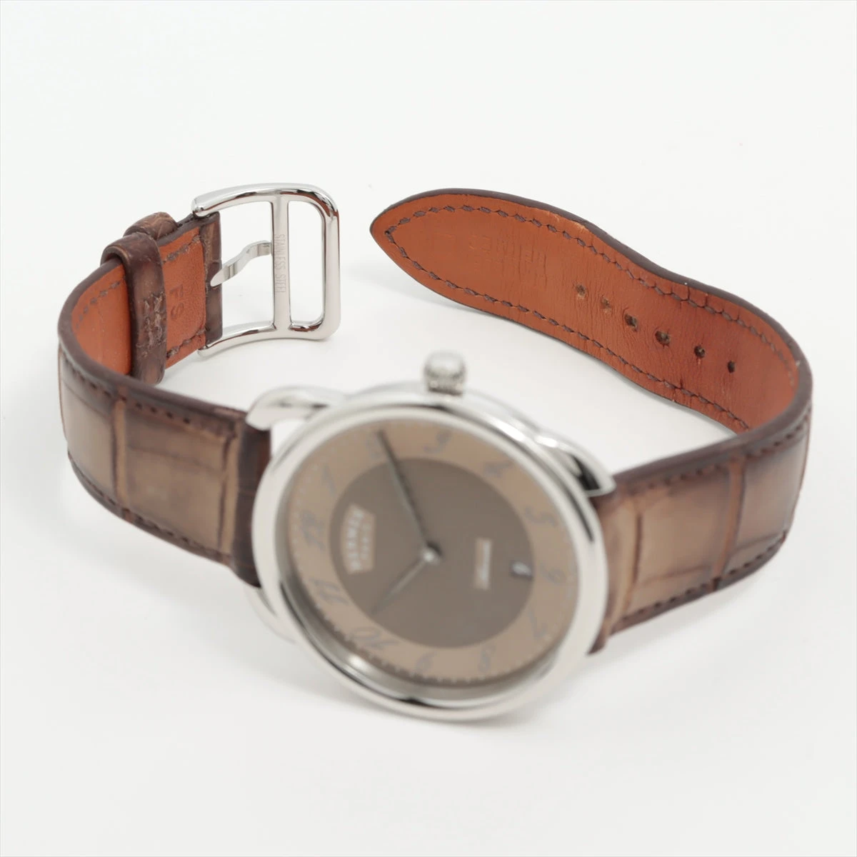 エルメス アルソー AR8.61aq SS×革 AT シルバー文字盤 A2285100｜中古 
