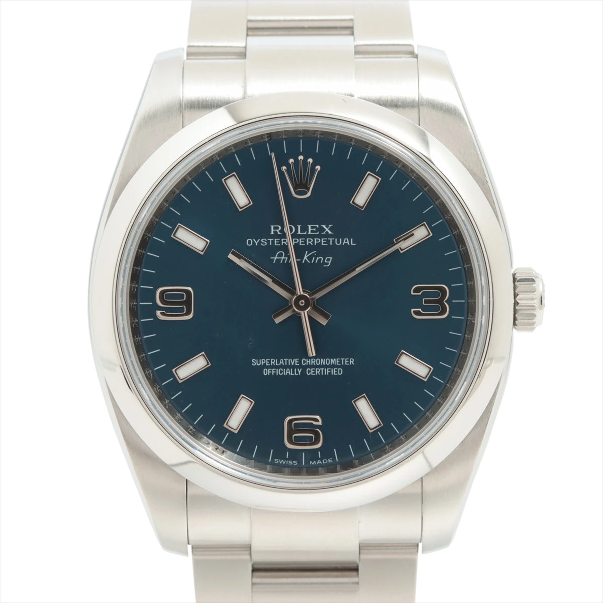 ロレックス エアキング 114200 SS AT 青文字盤 あまりごま1 A2314708  
