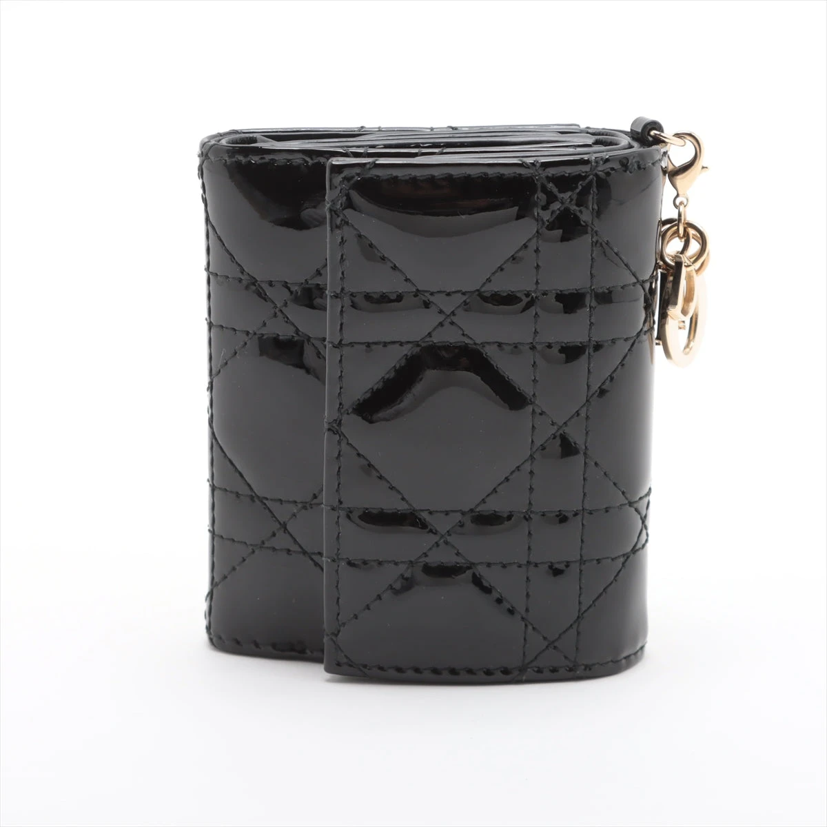 Lady Dior ロータスウォレット パテント ブラック