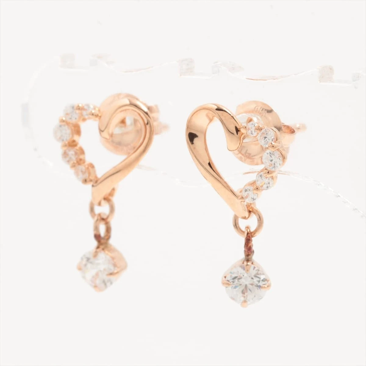 お値下げ不可【美品】4℃K10 WGピアス　 アクアマリンキュービックジルコニア 4℃ アクアマリン キュービックジルコニア ピアス K10(WG) 0.6g