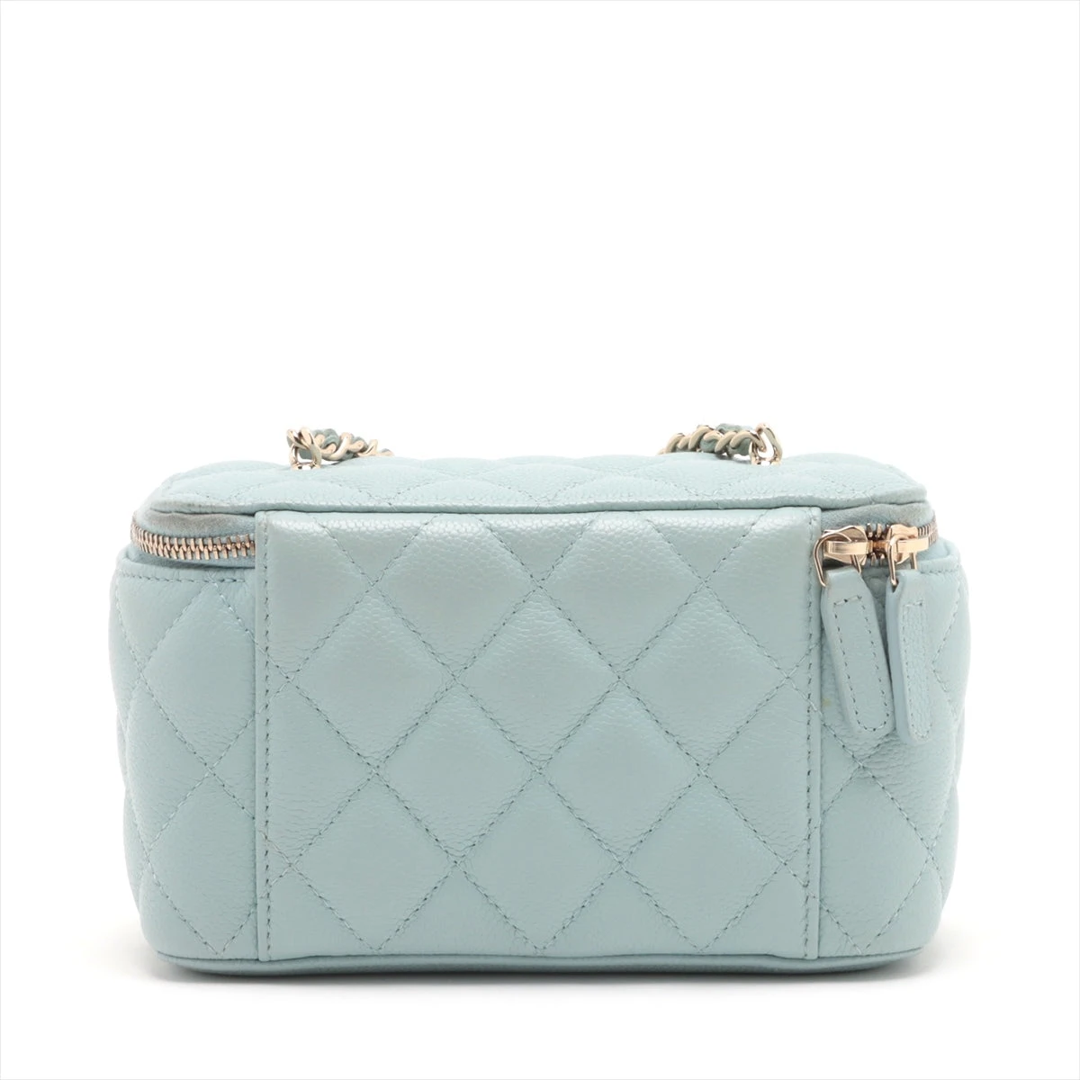 ライトブルー◆ゴールドプレート付 25S【CHANEL】バニティケース CHANEL バニティケース バニティバッグ チェーンショルダー