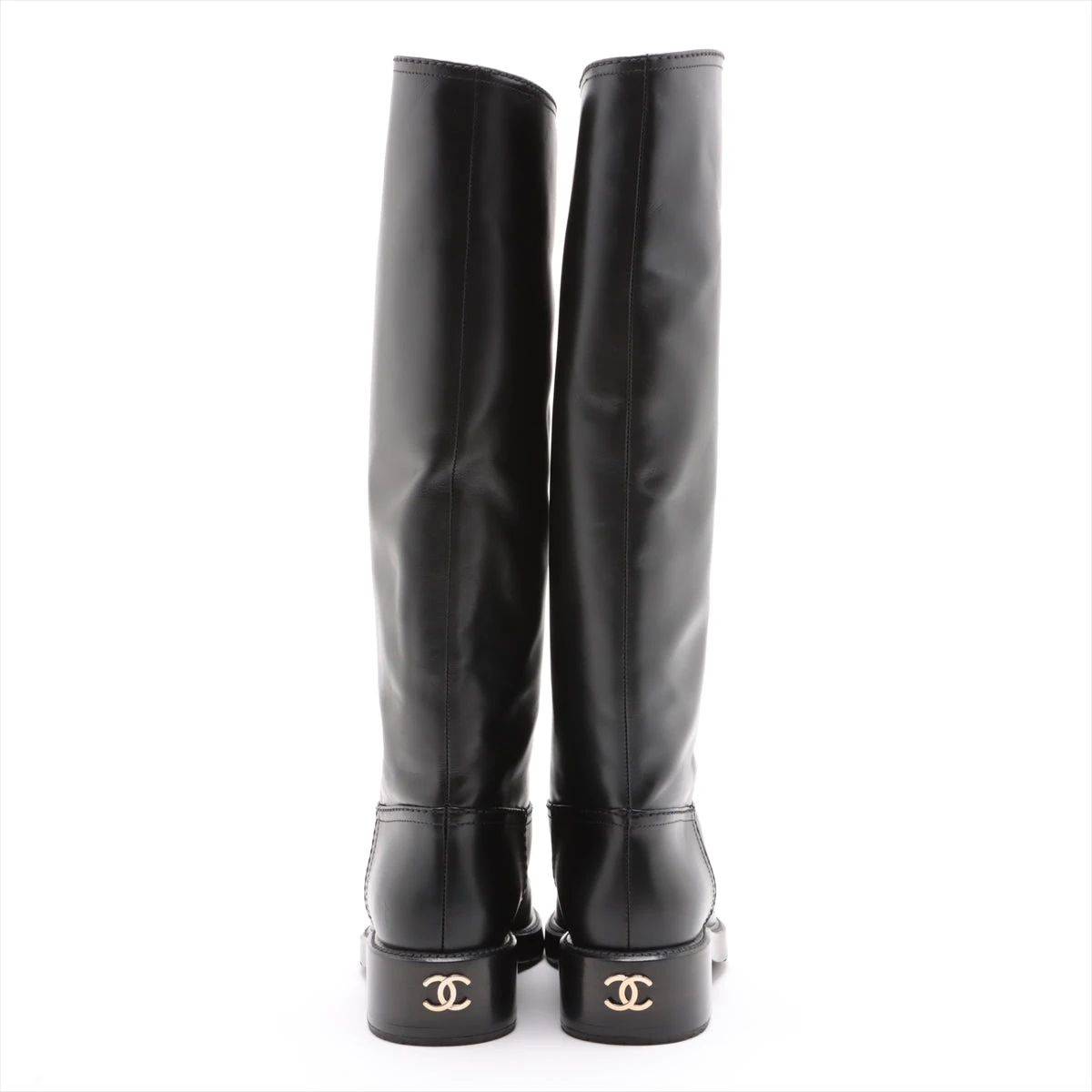 シャネル ココマーク レザー ロングブーツ 36C レディース ブラック