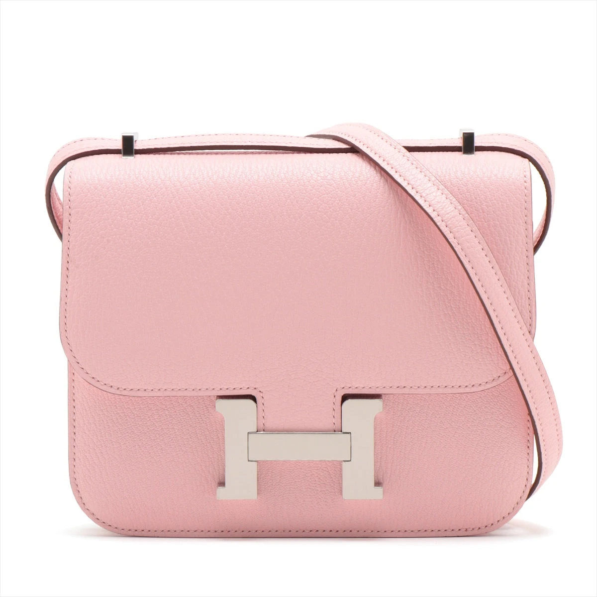 ❤未使用品❤アザップロング シルクイン ホワイトｘピンク エルメス □O刻印 エルメス アザップ シルクイン コンパクト ピンク/ コルヴェール