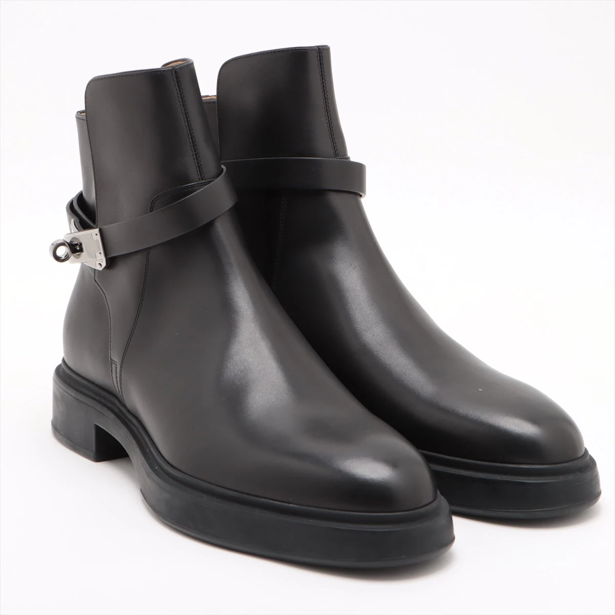 エルメス レザー ブーツ 42 メンズ ブラック ヴェオ ケリー金具